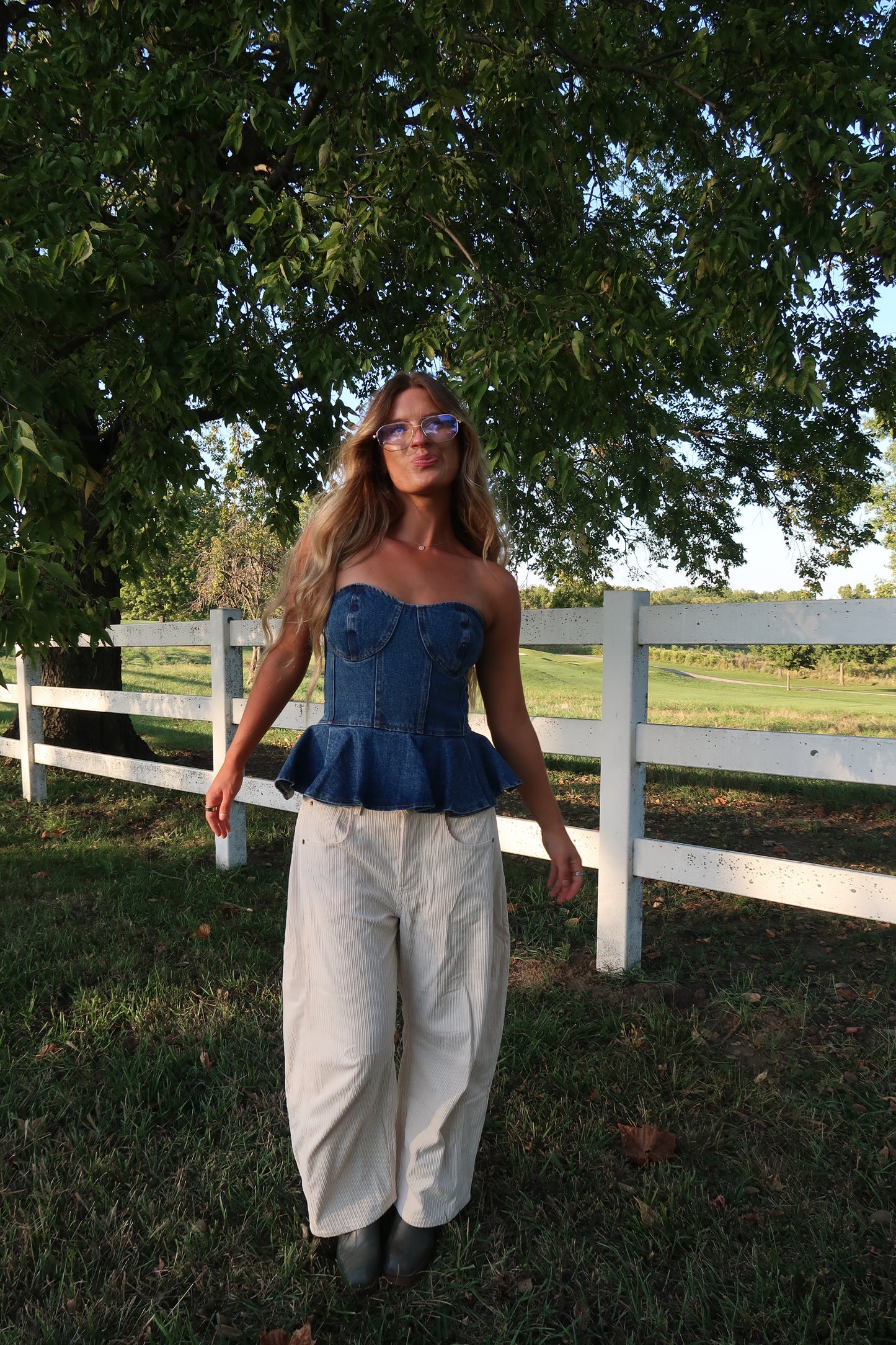Indie Corset Denim Top