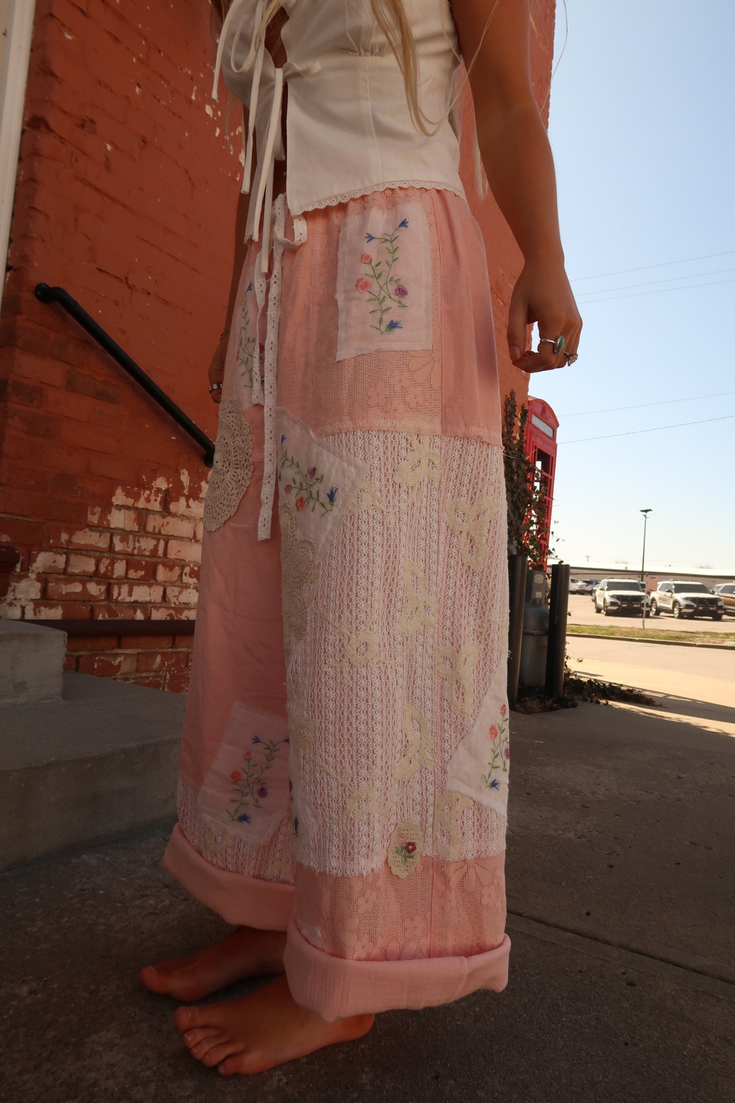 Peach Petal Patchwork Pant