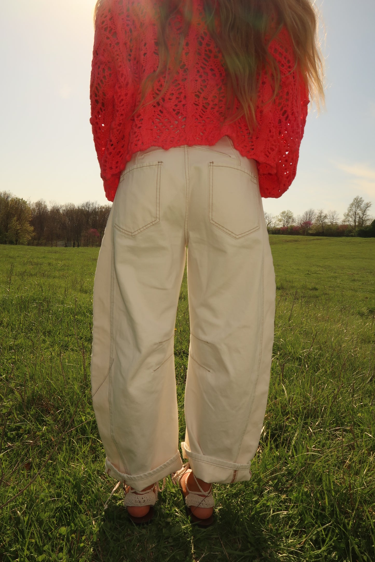 Painted Barrel Leg Jeans