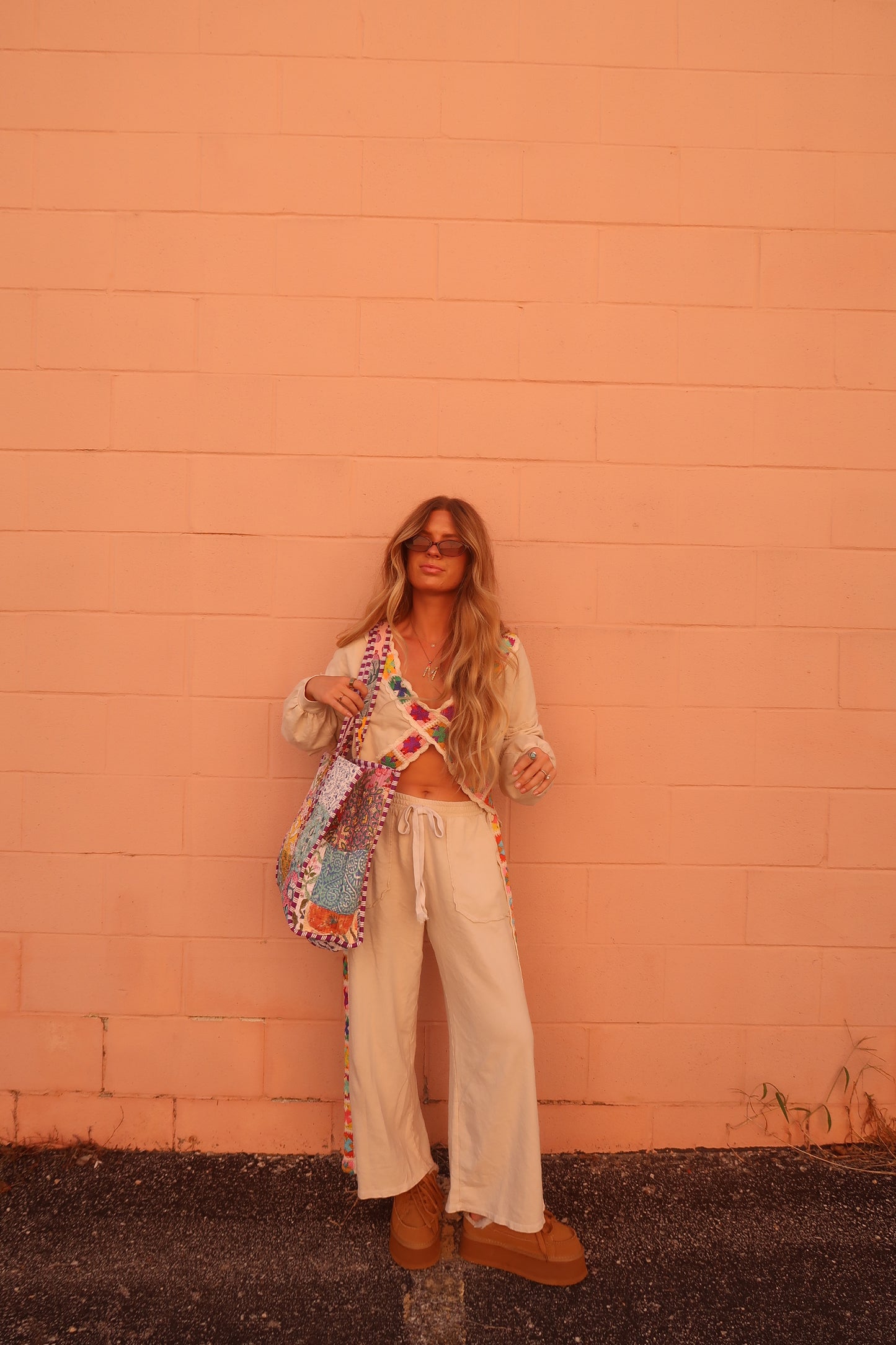Happy Stitch Wide Leg Pants