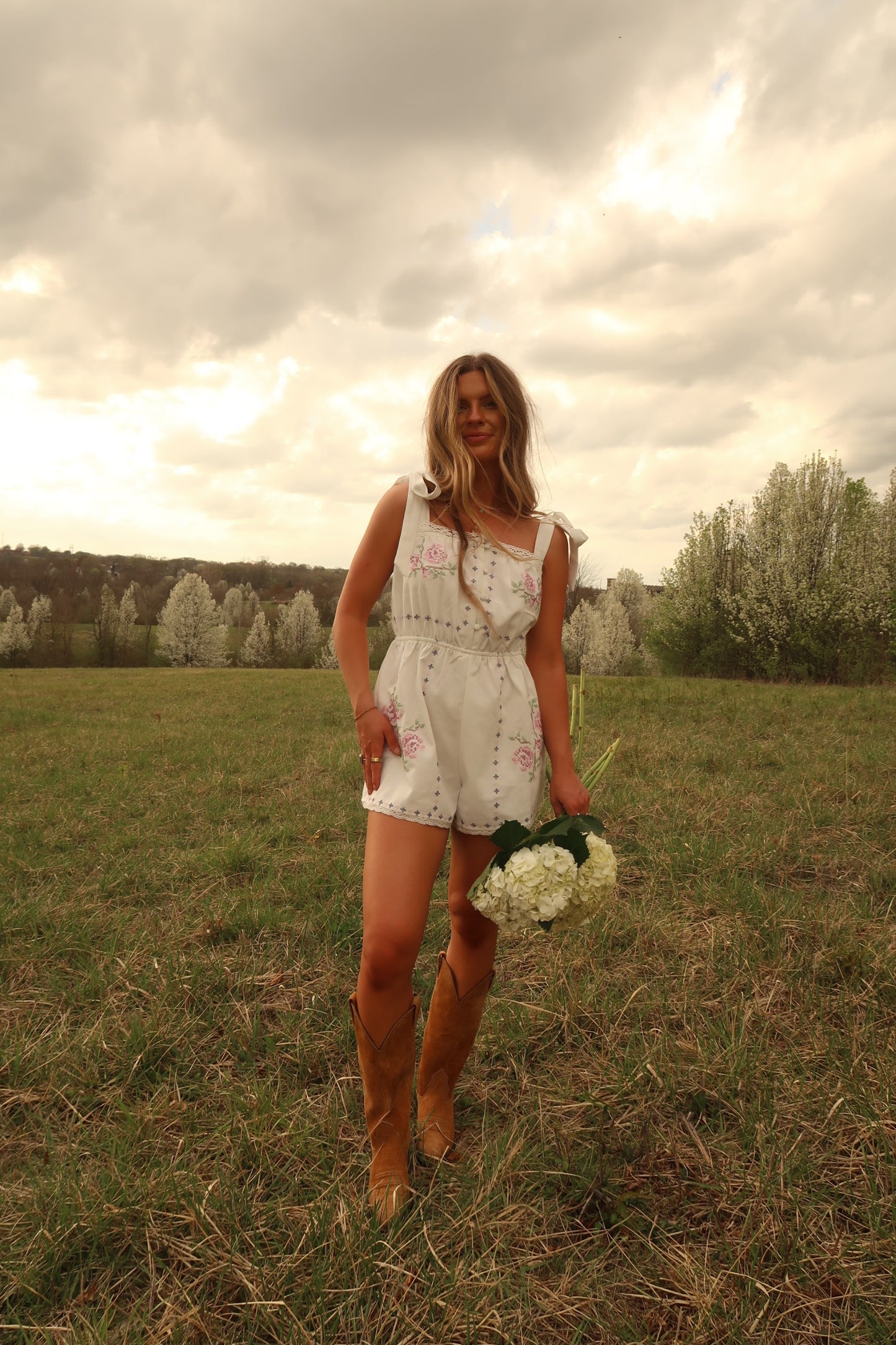 Wisteria Embroidered Romper