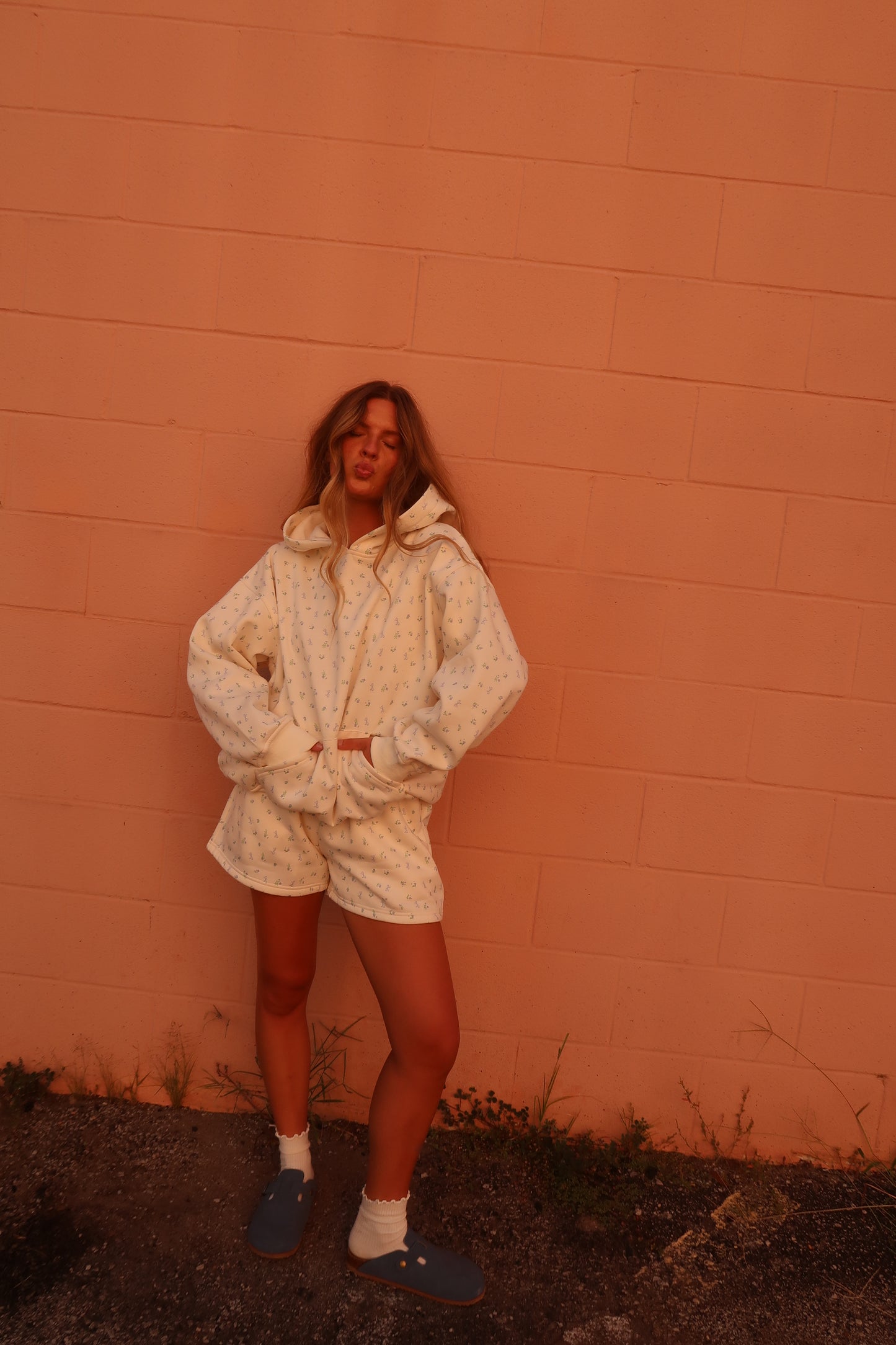 Blue Ditsy Cloud Shorts