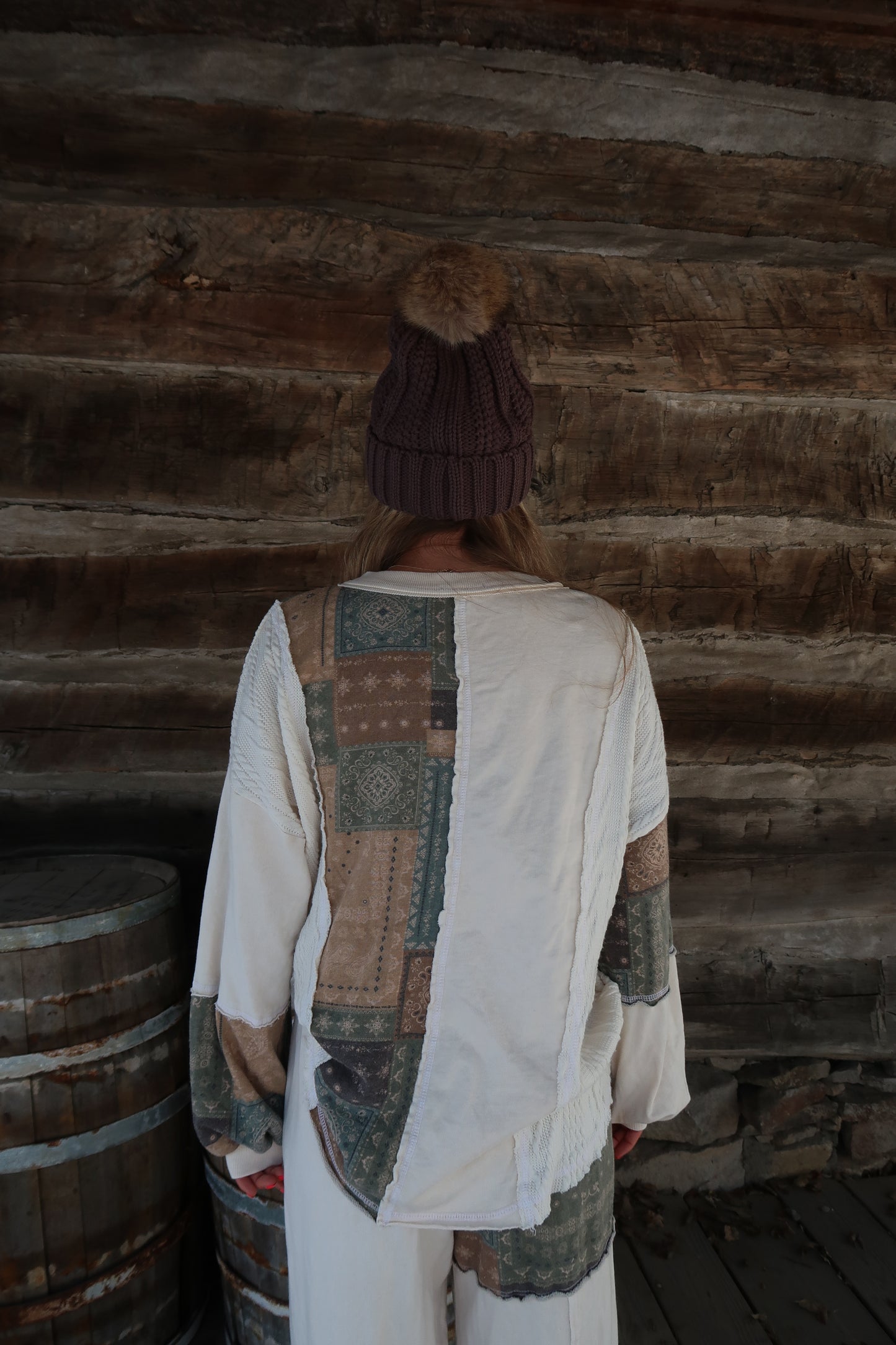 Natural Bandana Patch Long Sleeve