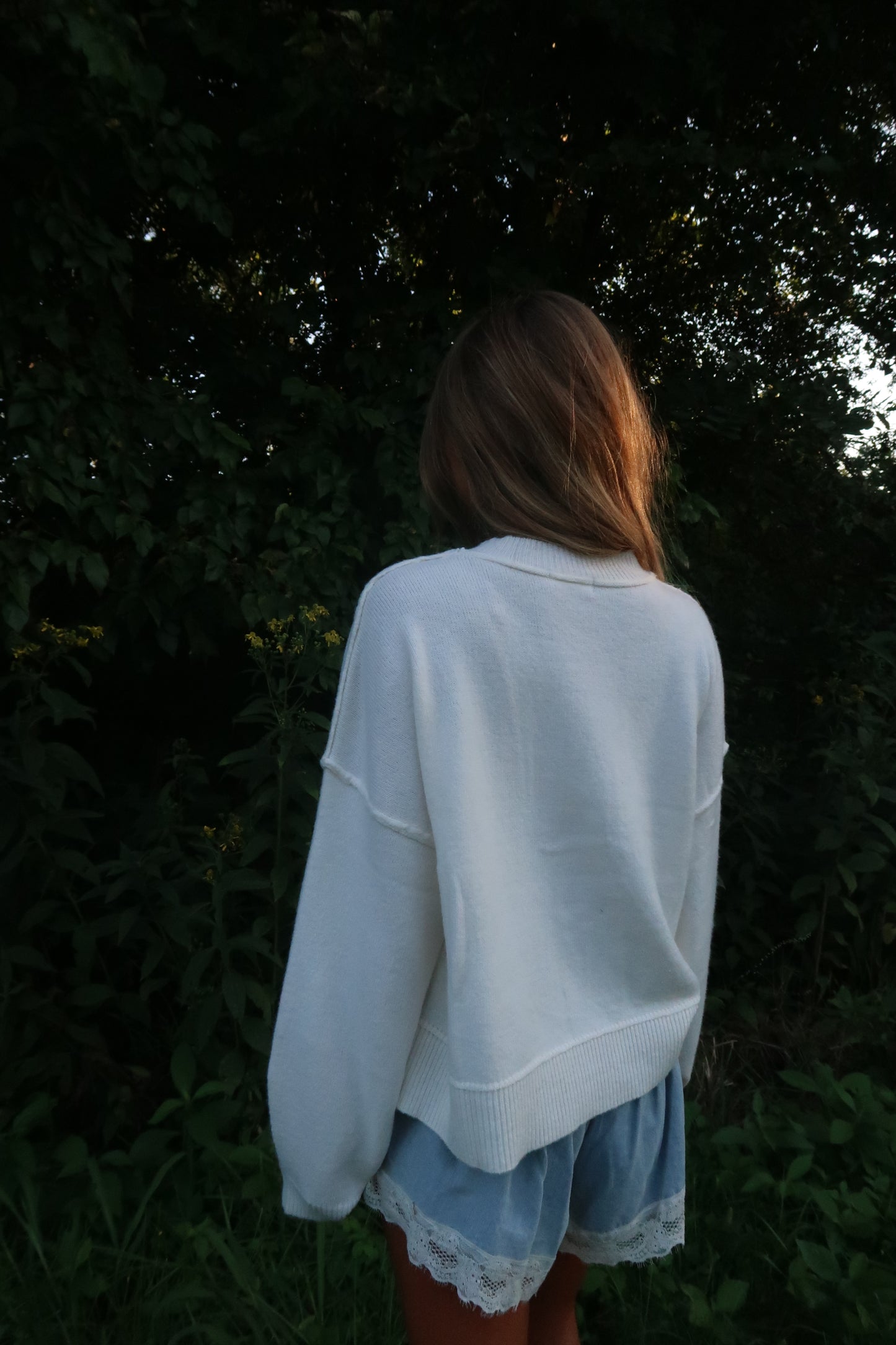 White Boxy Sweater