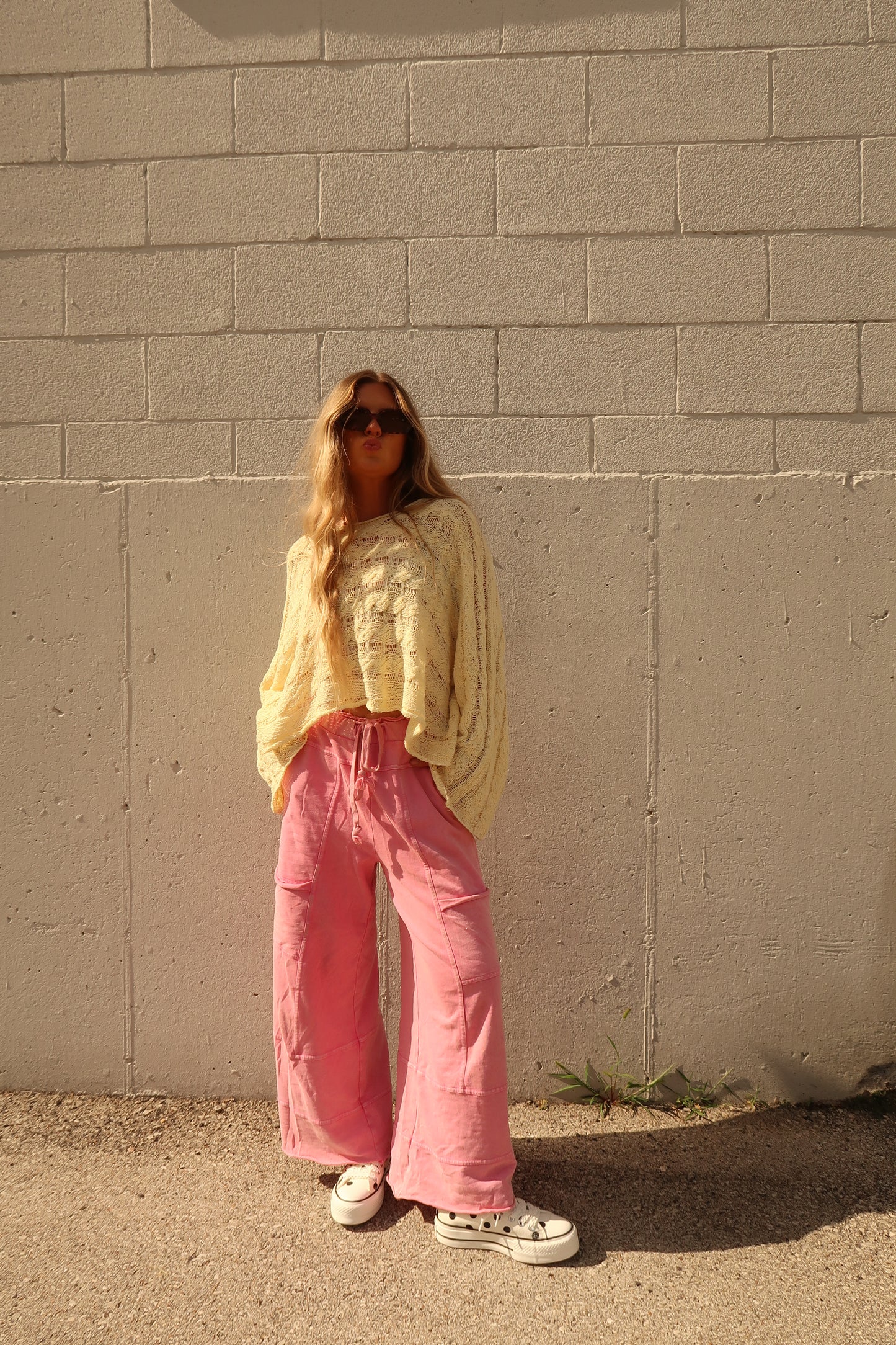Banana Knit Crop Sweater