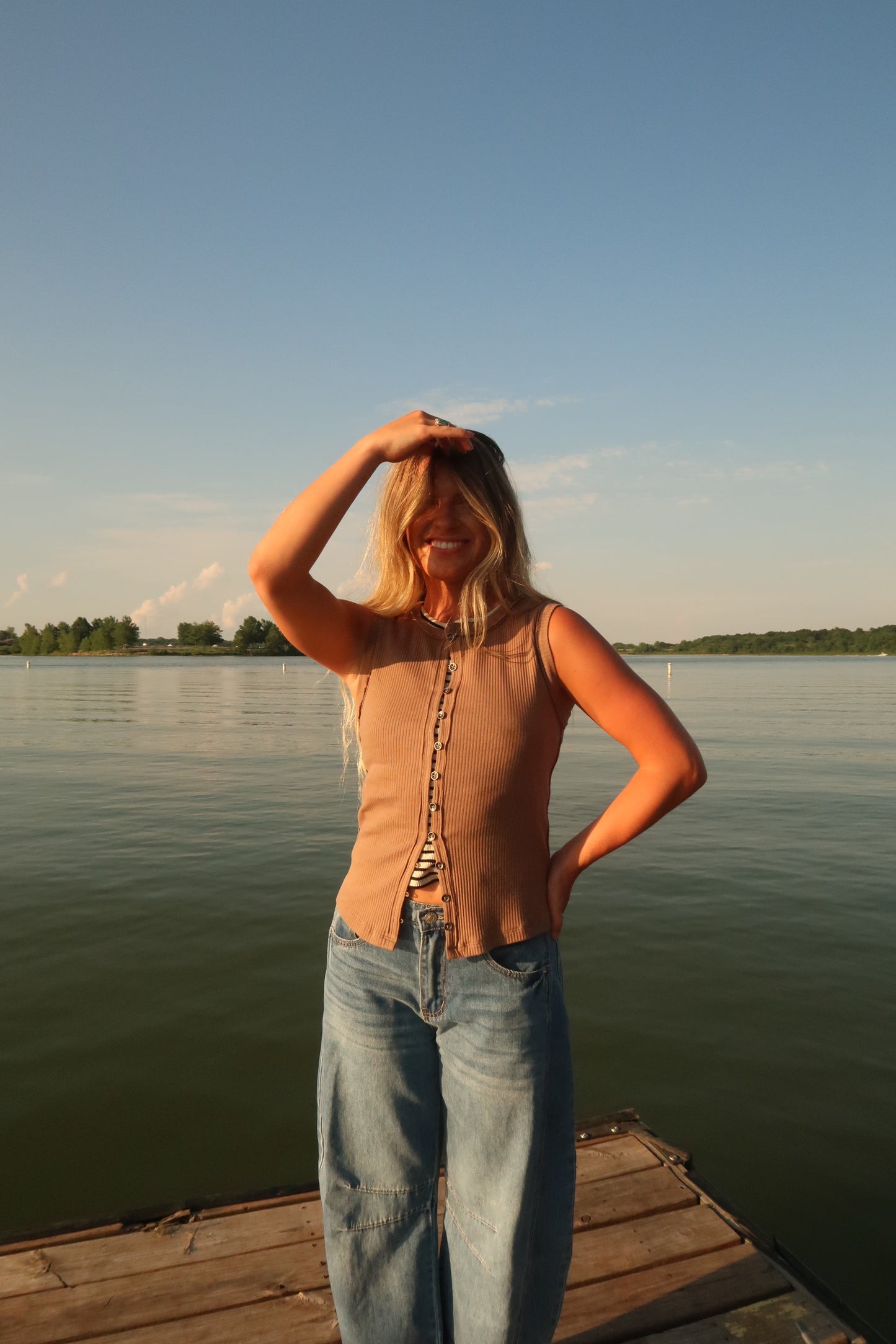 Driftwood Button Tank