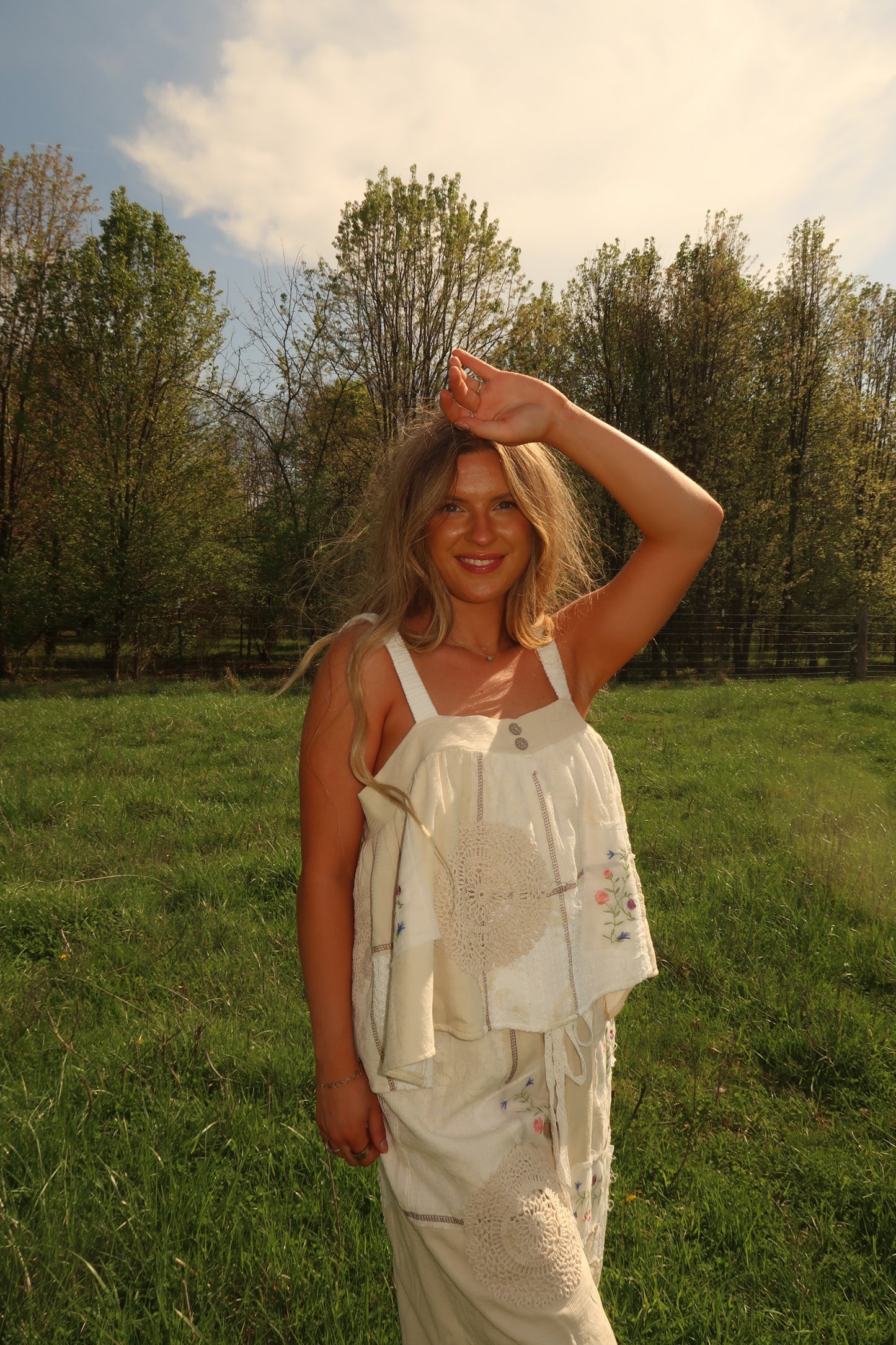 Ivory Petal Patchwork Tank