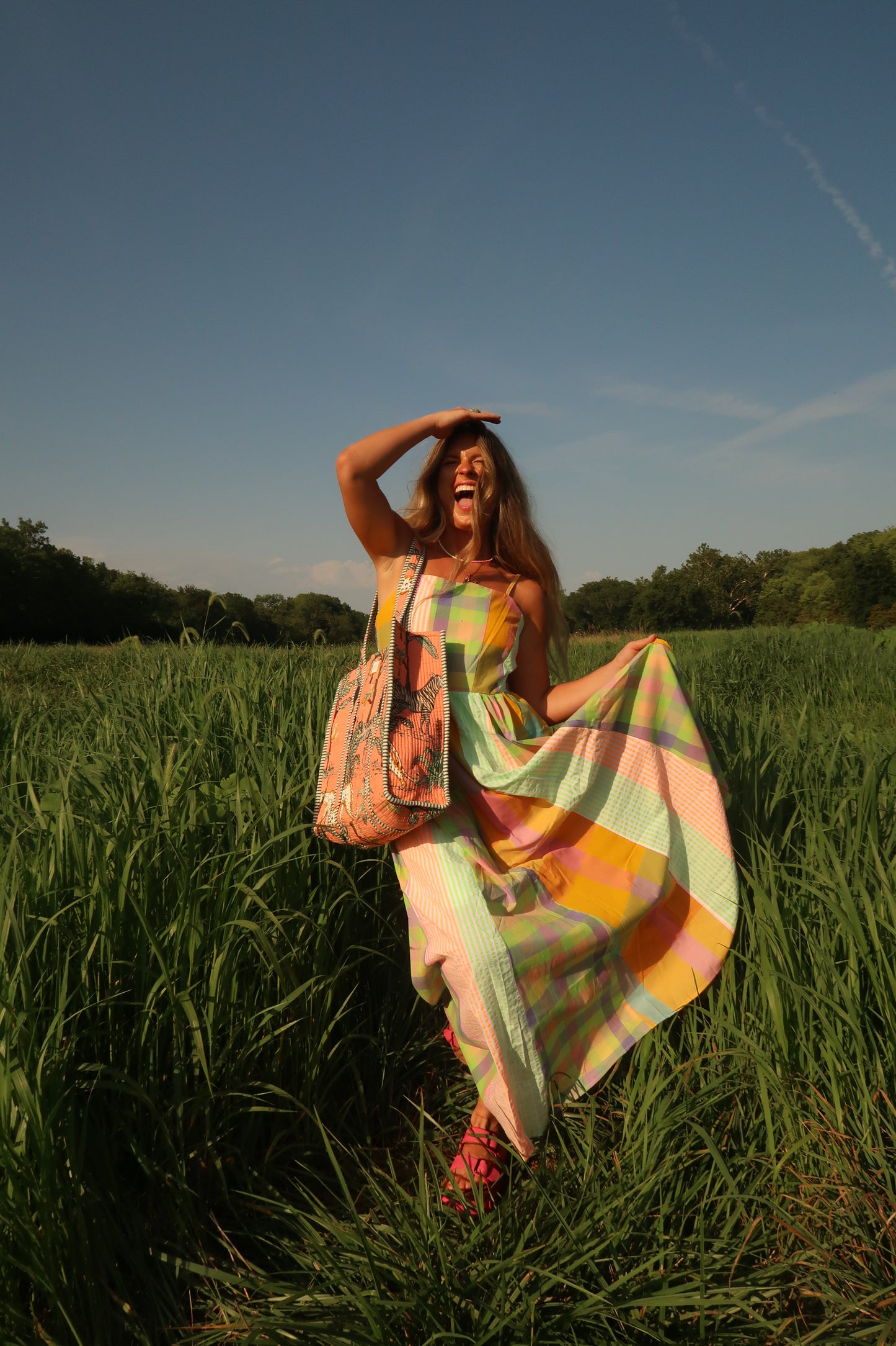 Fancy Nancy plaid maxi dress