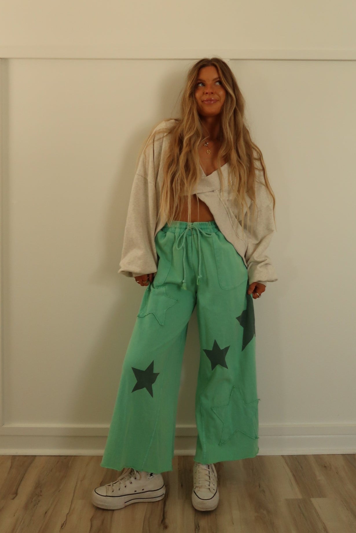 Green gal Star Crop Pant