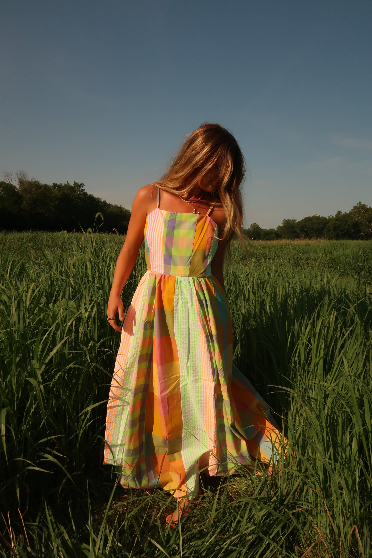 Fancy Nancy plaid maxi dress