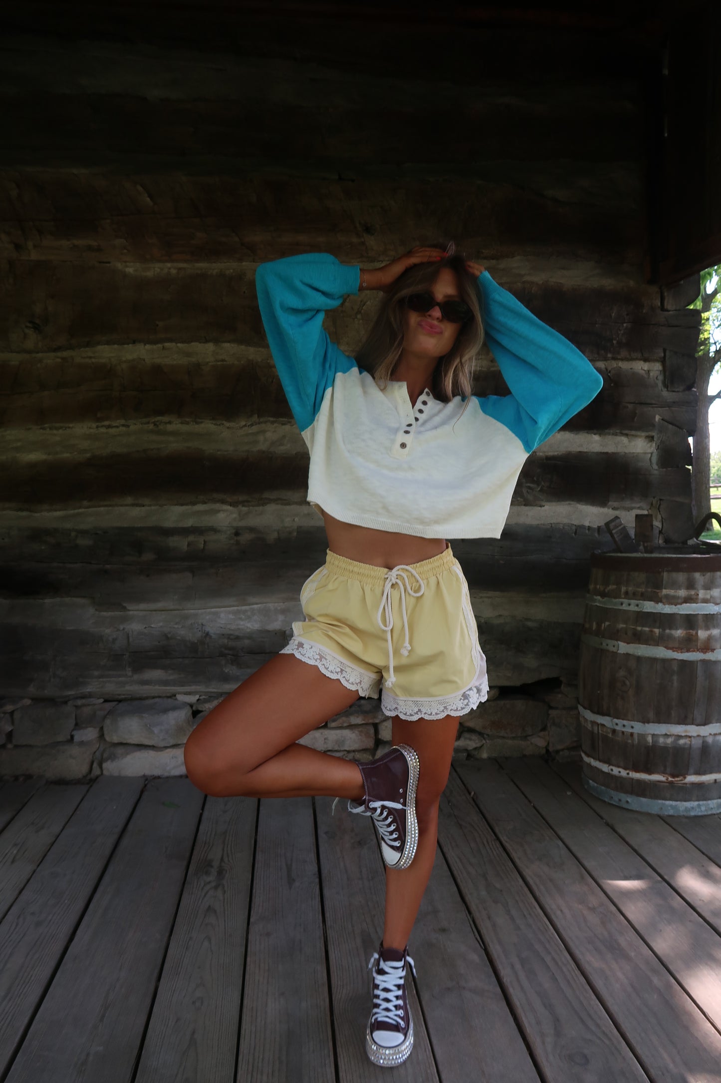 French Blue Knit Long Sleeve