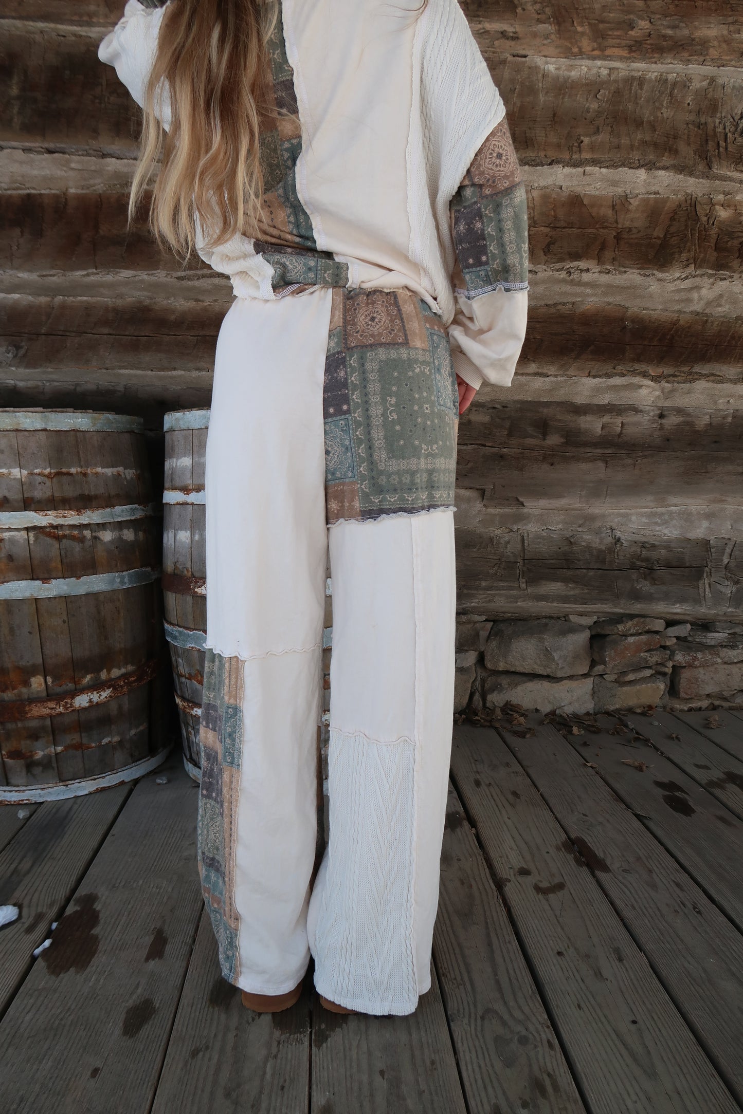 Natural Bandana Patch Pants