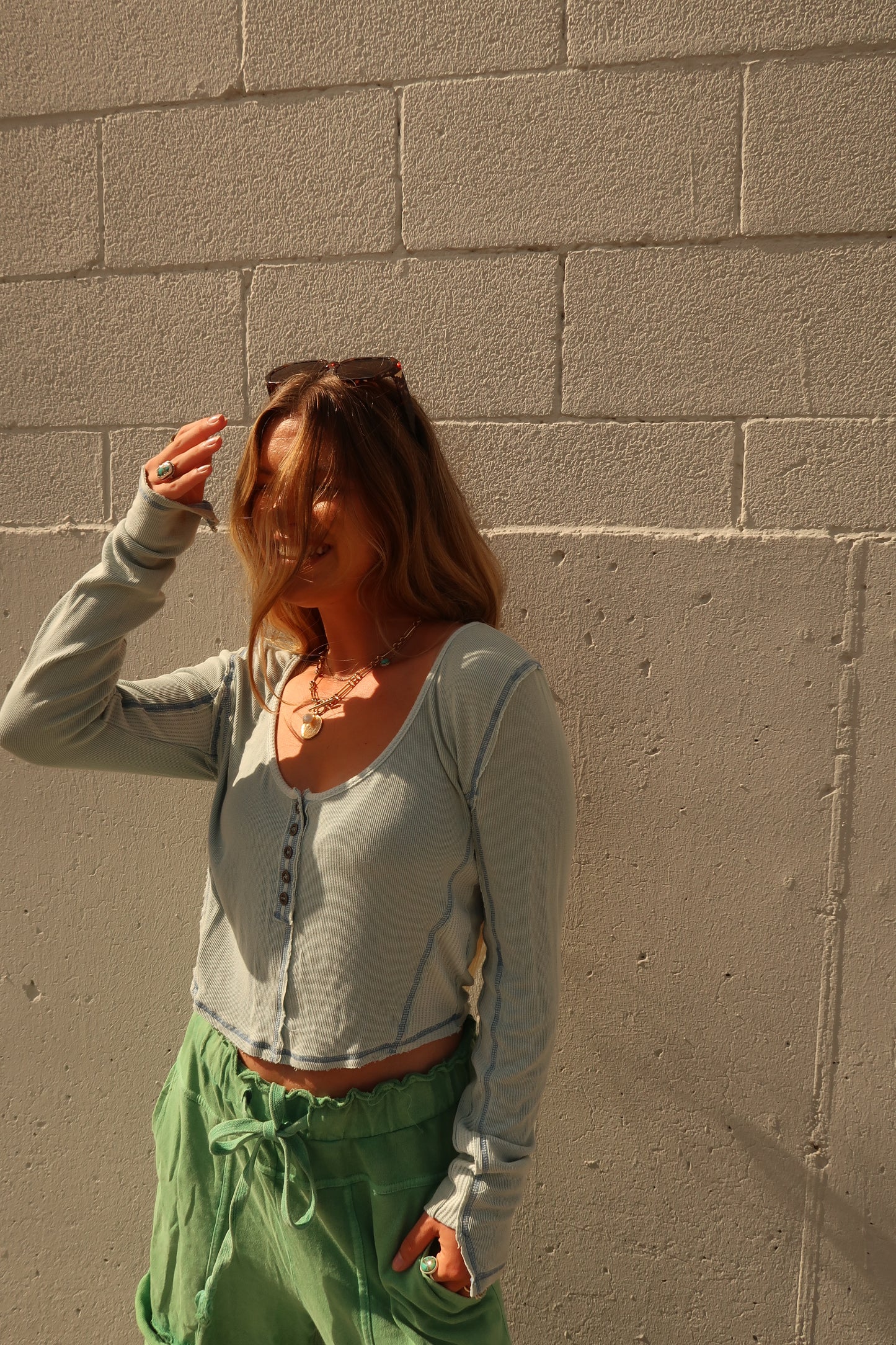 Blue Moon Crop Long Sleeve