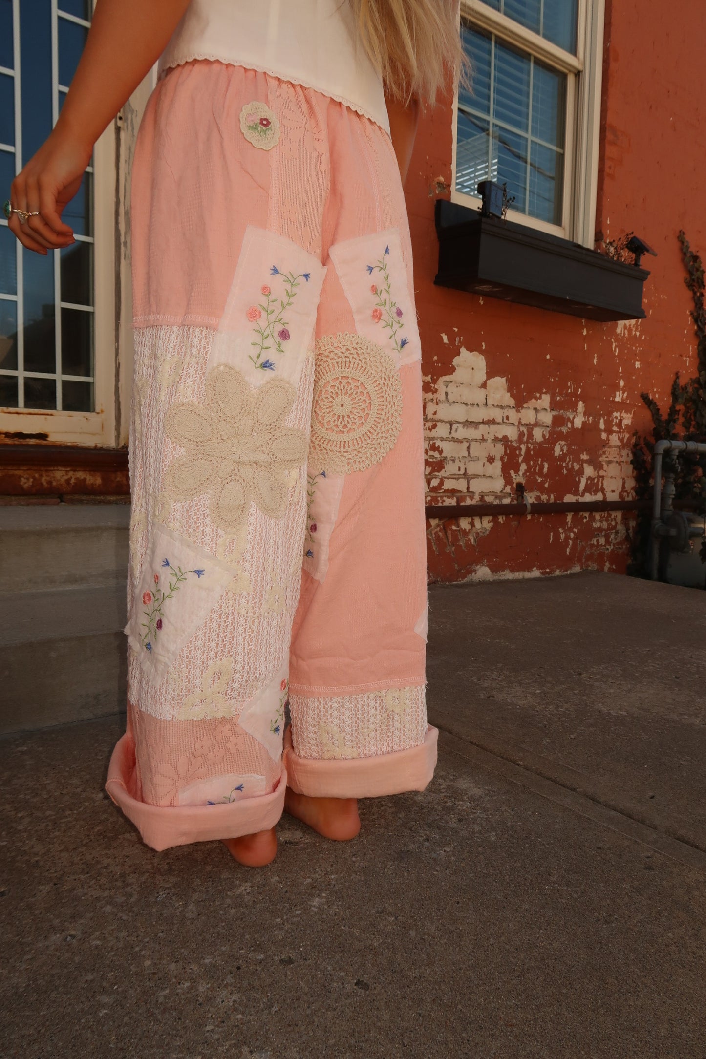 Peach Petal Patchwork Pant