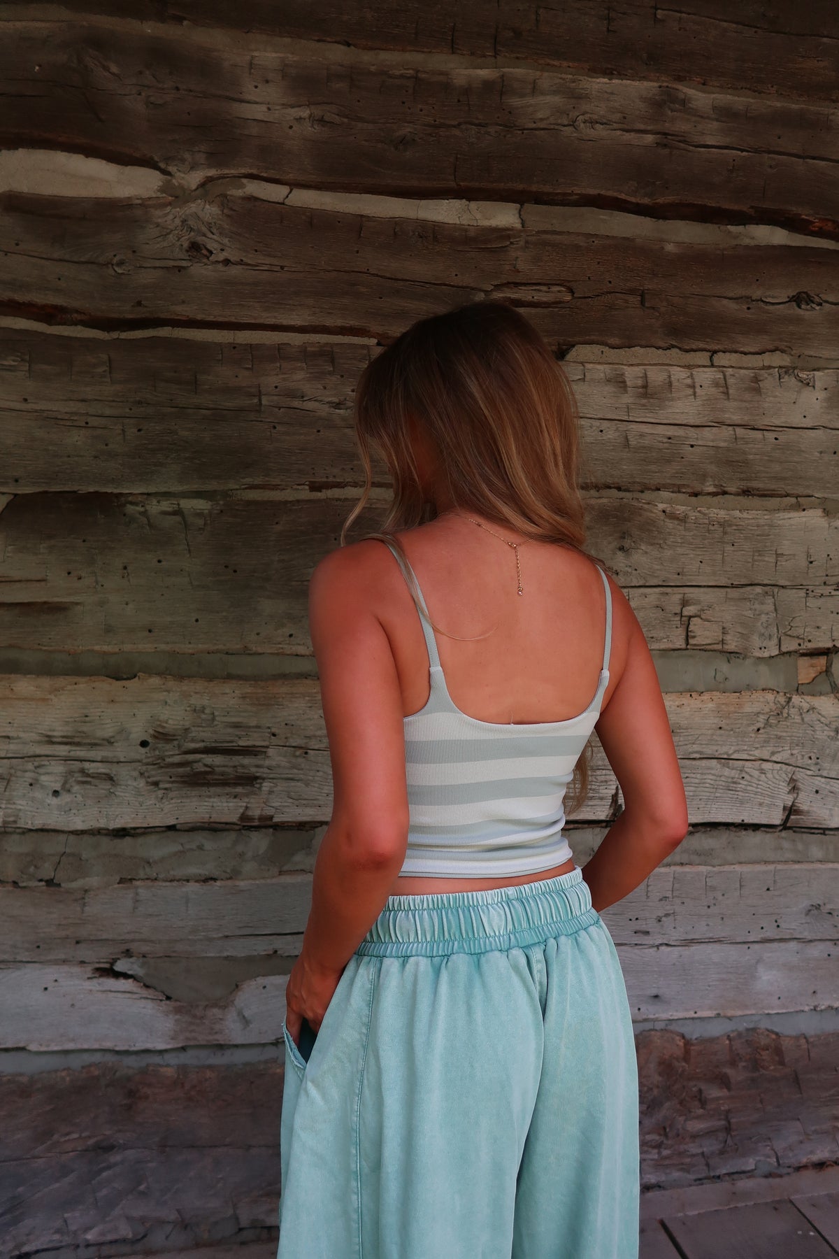 Mint Stripe Reversible Seamless Cami