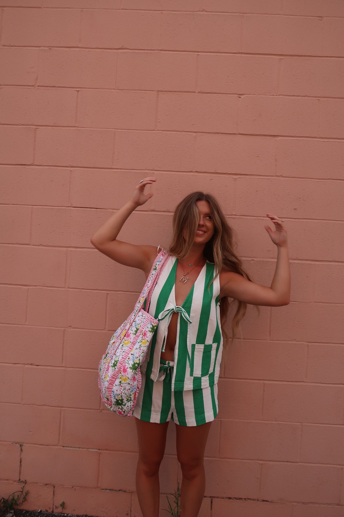 Flossie Ruffle Quilted Tote Bag