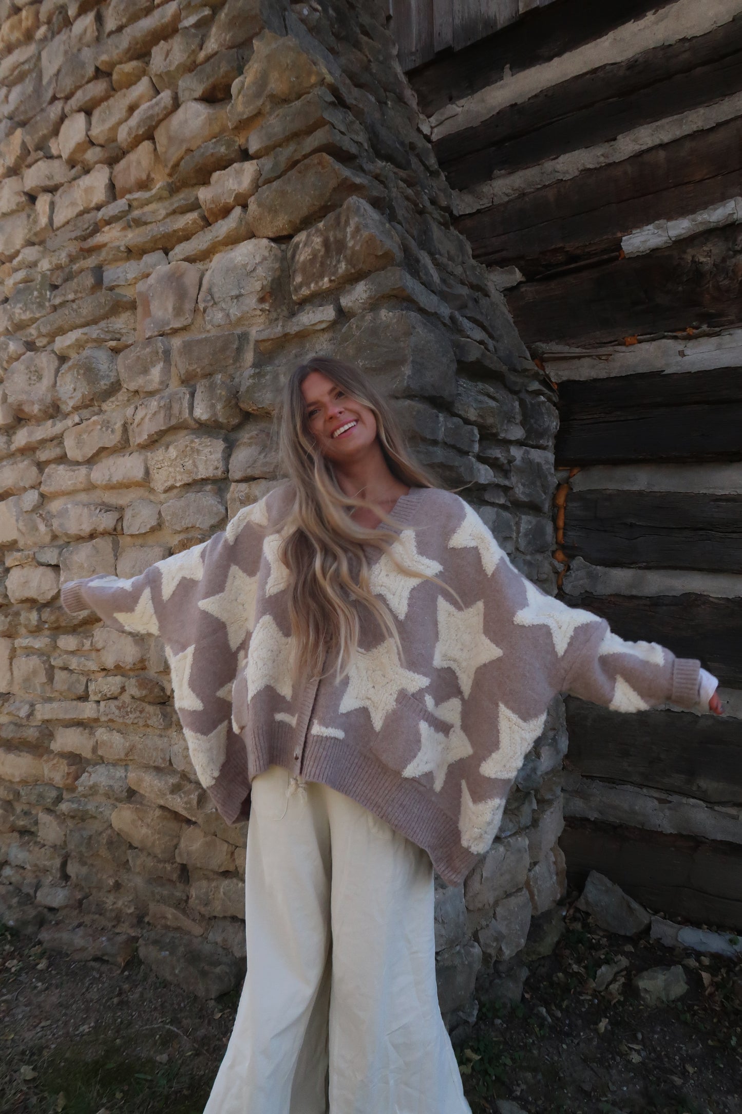 Cream of Star Oversized Cardi