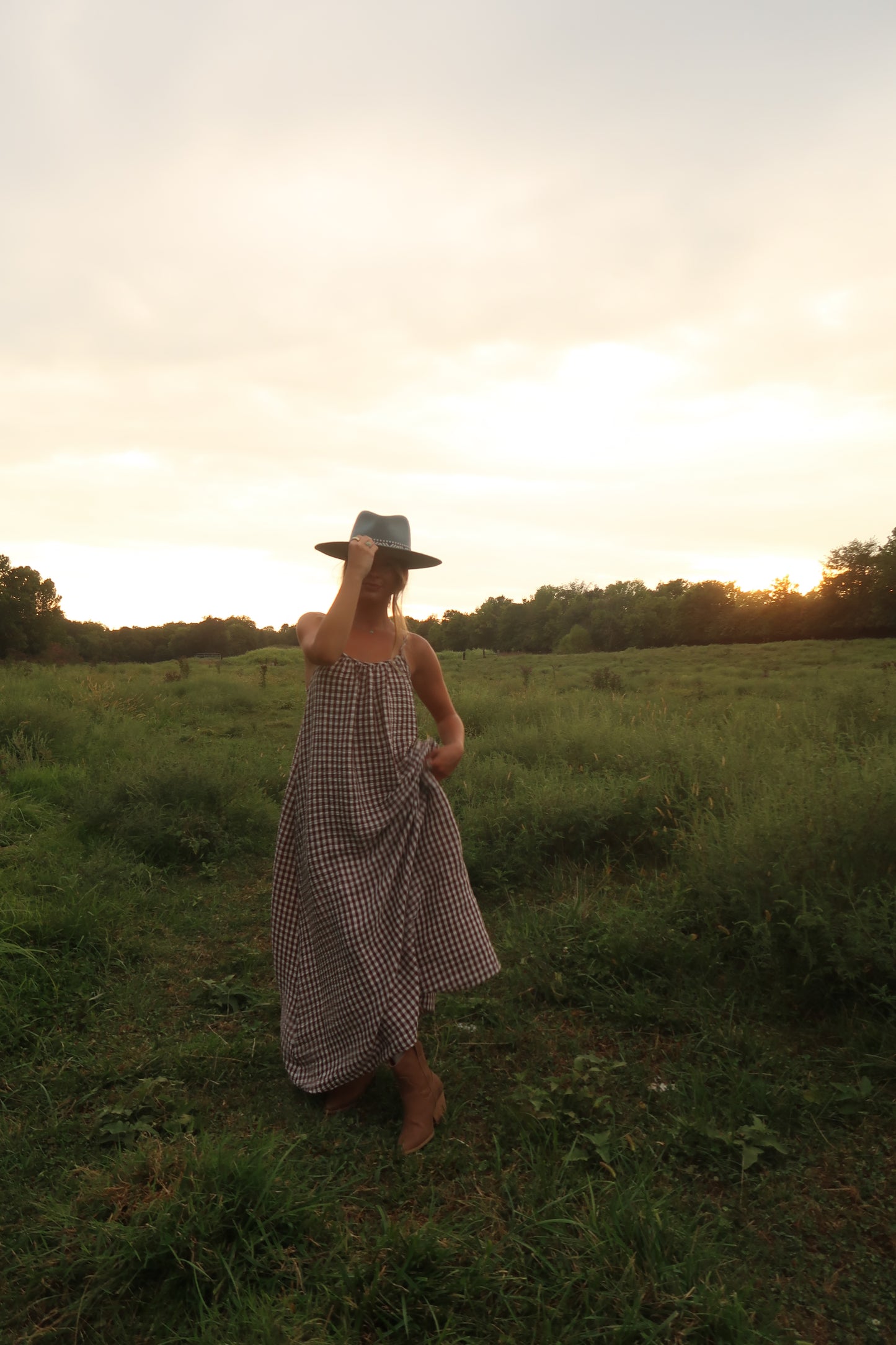 Fireside Gingham Maxi Dress