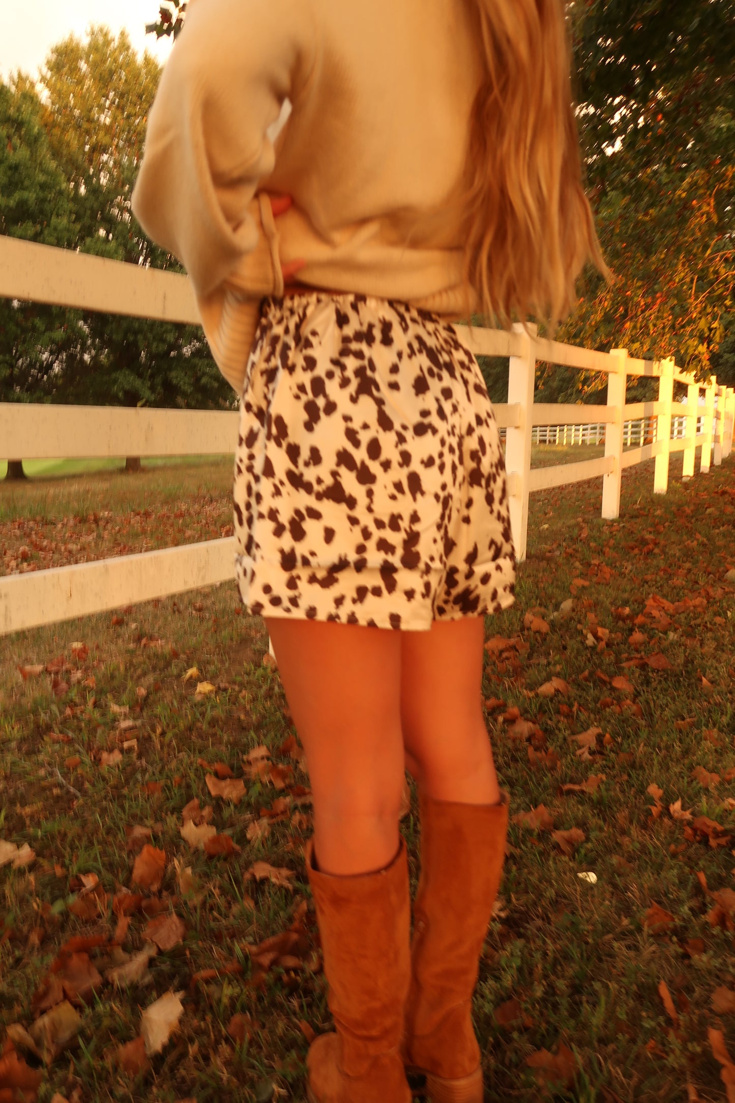Molly Moo Cow Print Satin Short