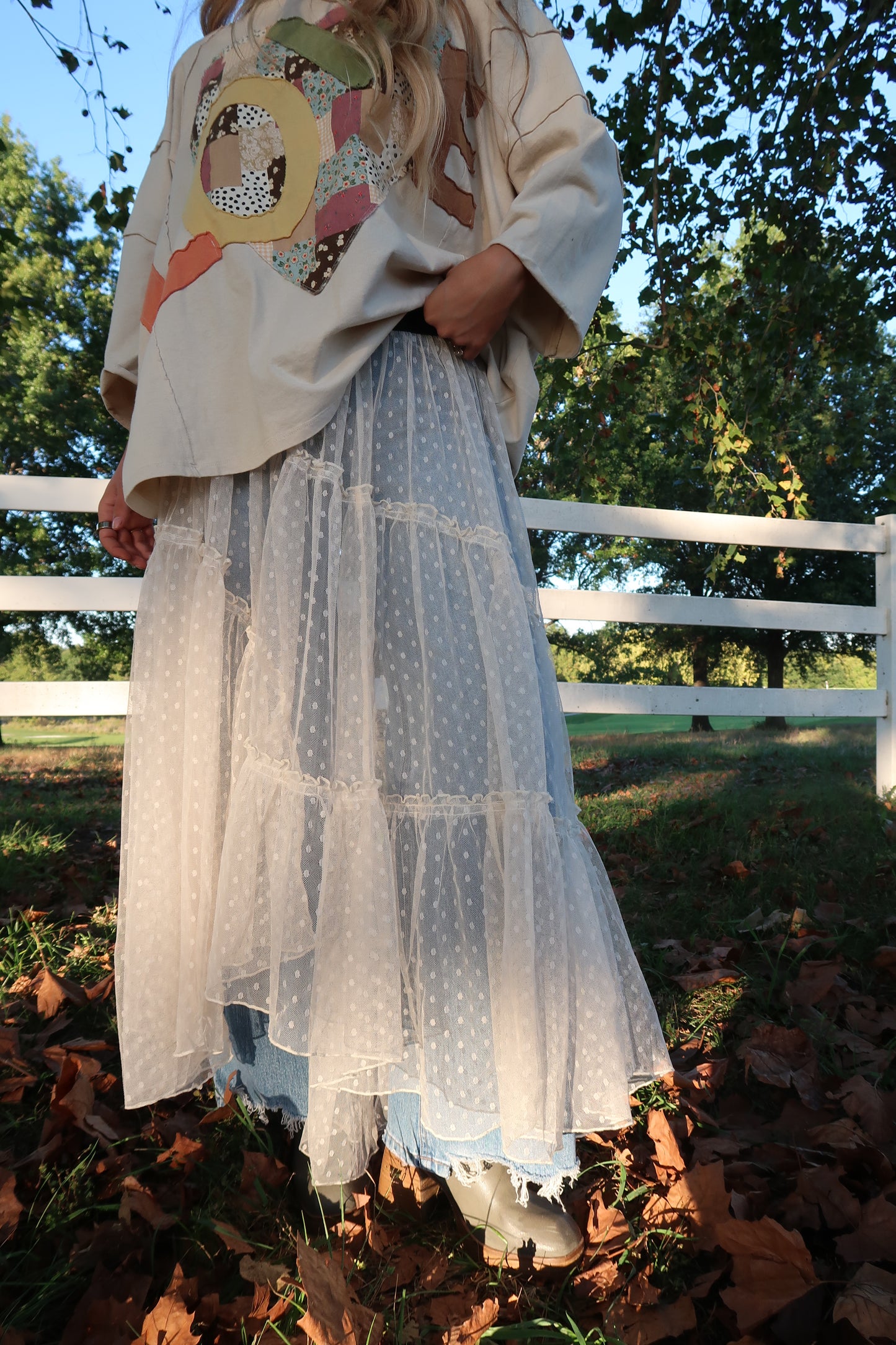 Dots Sheer layering Skirt