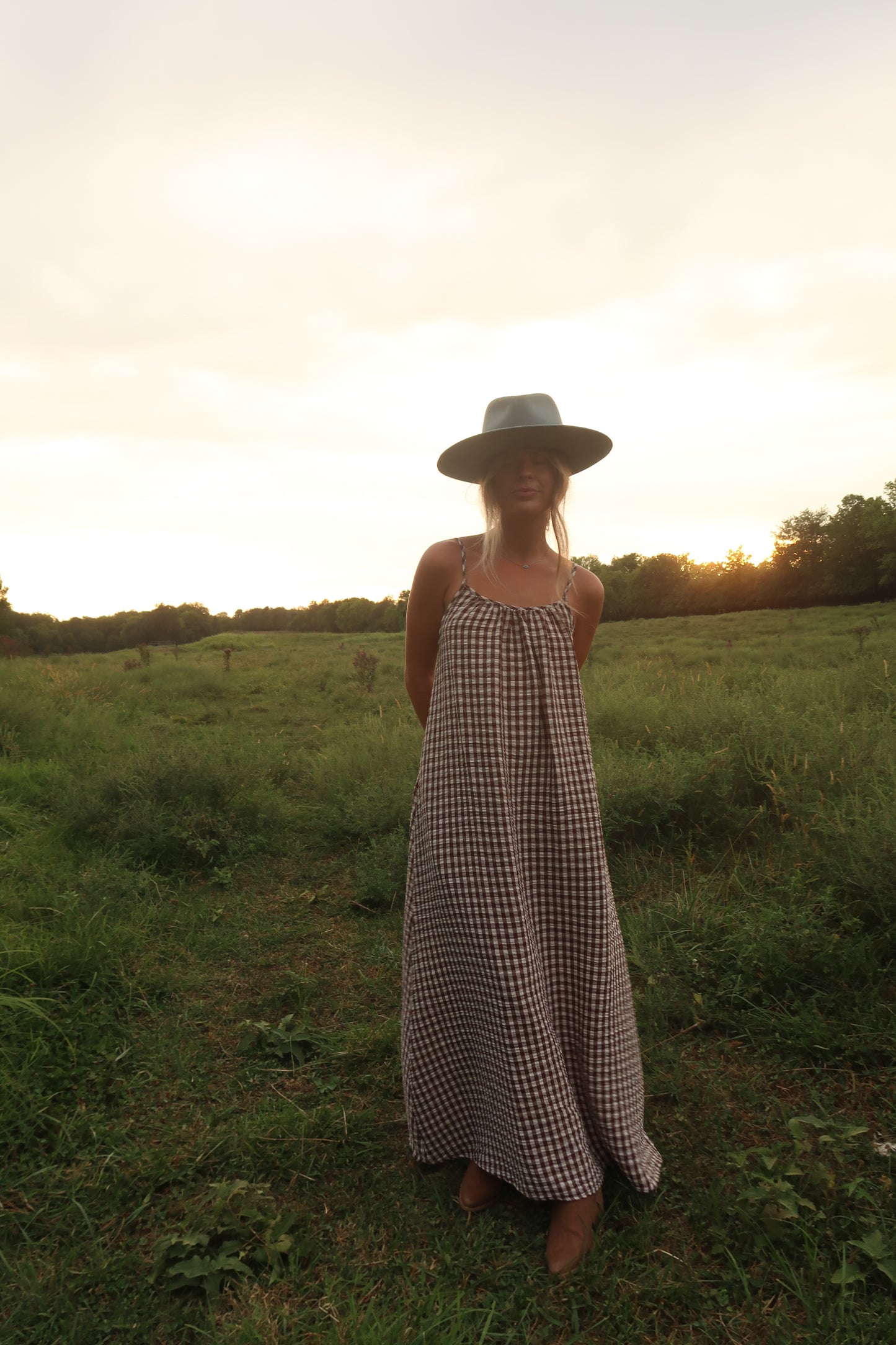 Fireside Gingham Maxi Dress