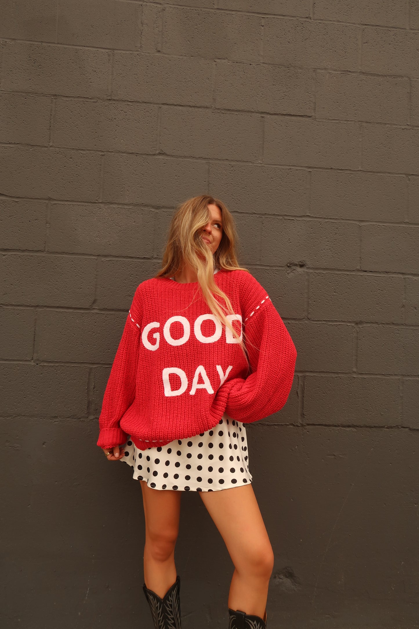 Good Day Red Sweater