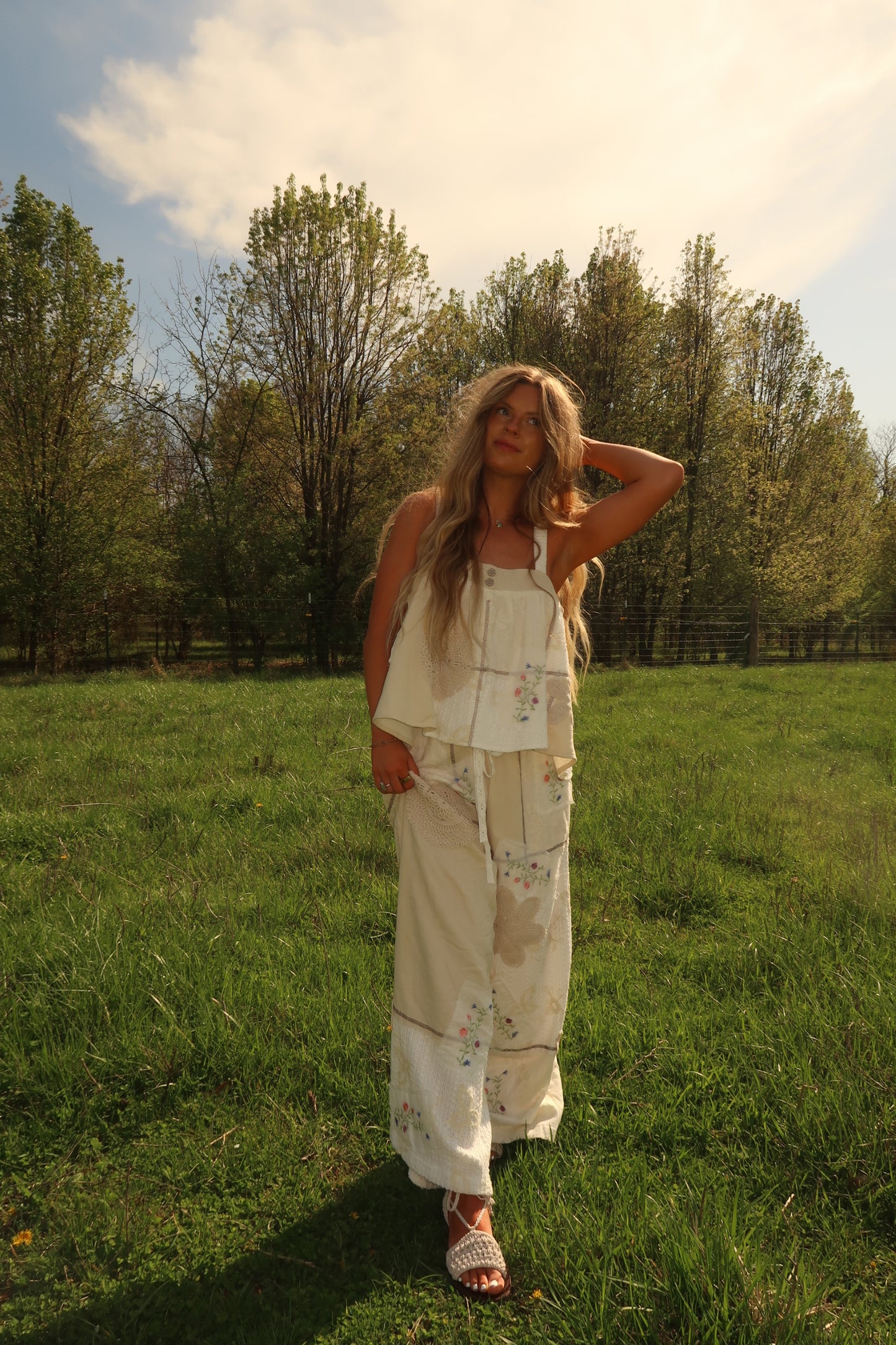 Ivory Petal Patchwork Tank