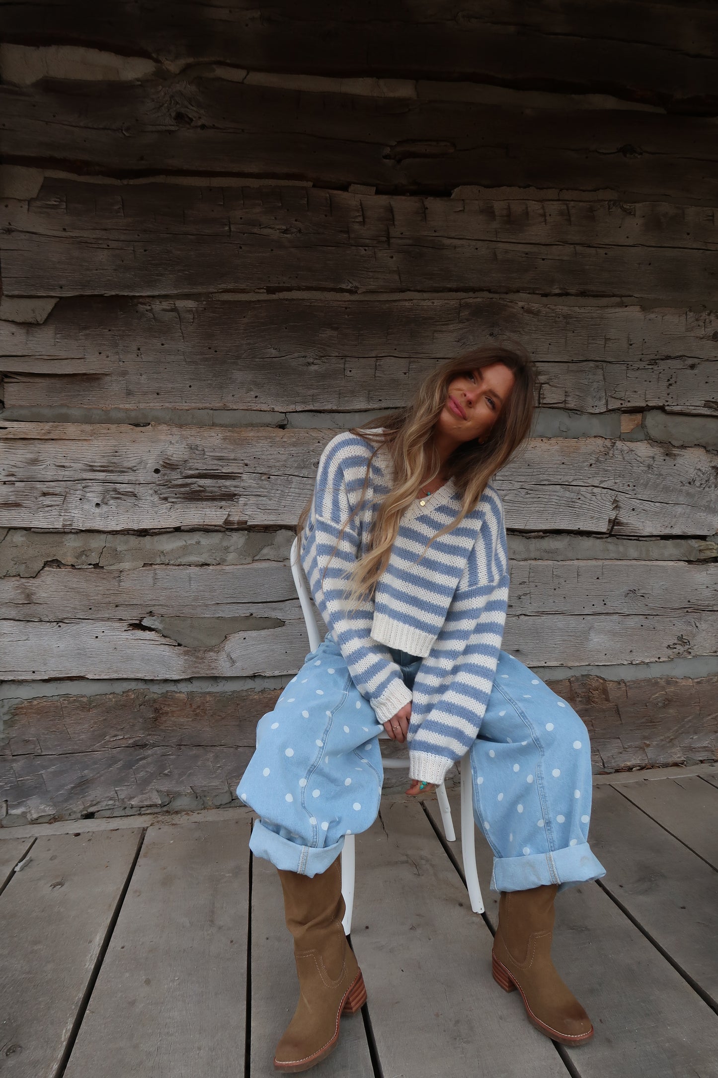 Malibu Stripe Crop Sweater