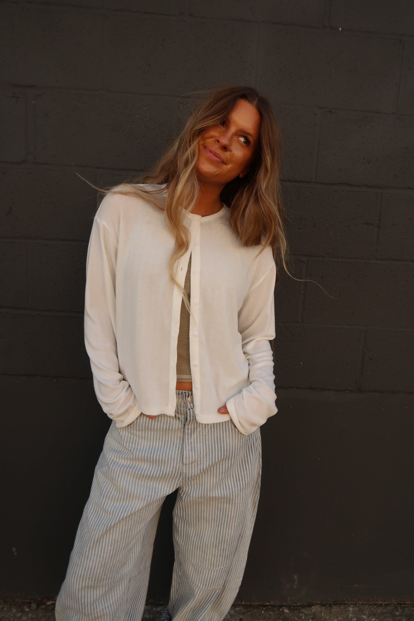 Dove Button Front Cardi