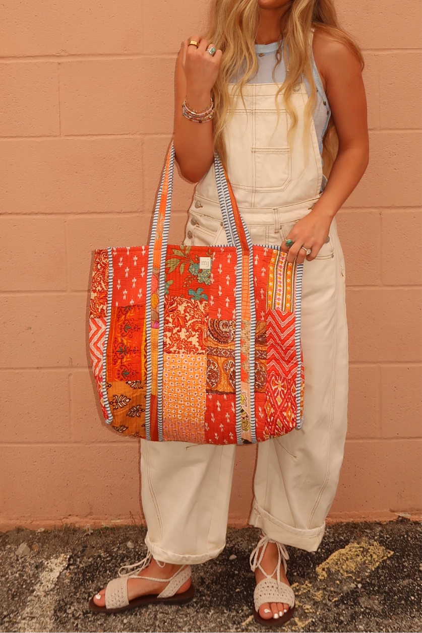 Clementine Quilted Tote Bag