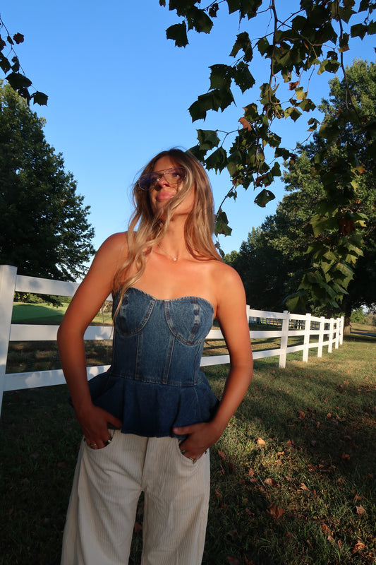 Indie Corset Denim Top