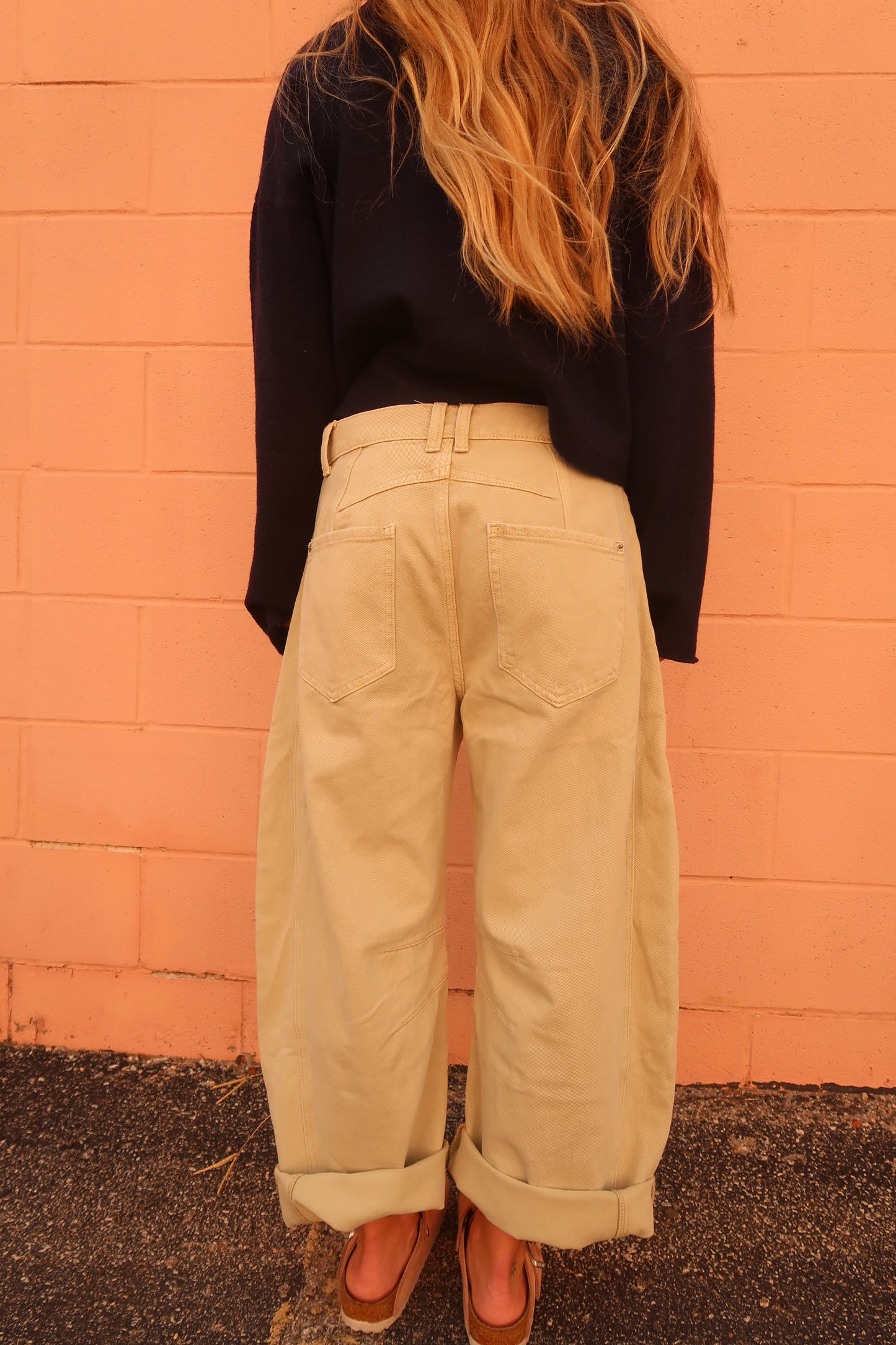 Sage barrel leg jeans