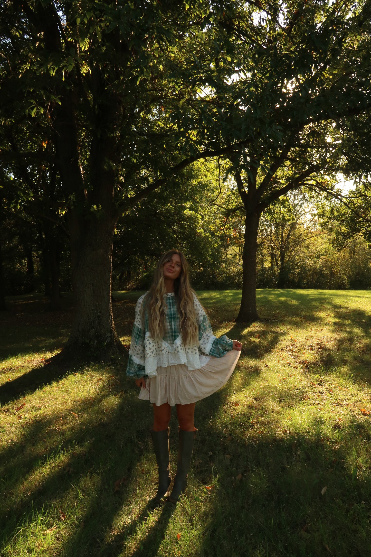 Autumn Flannel Babydoll Top