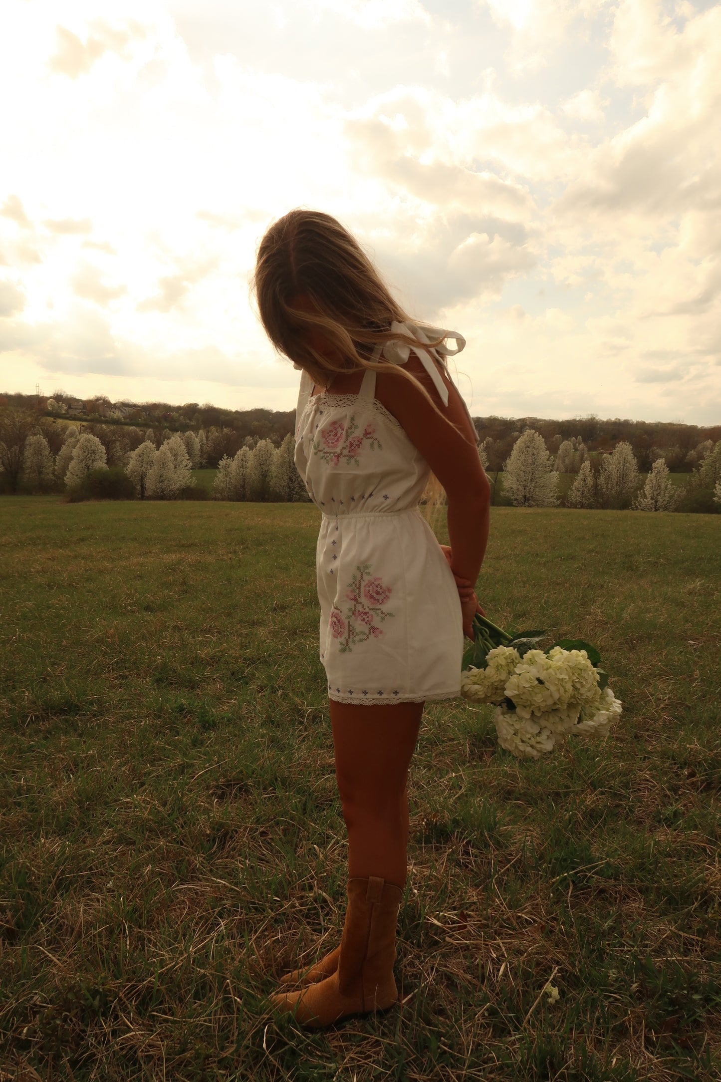 Wisteria Embroidered Romper