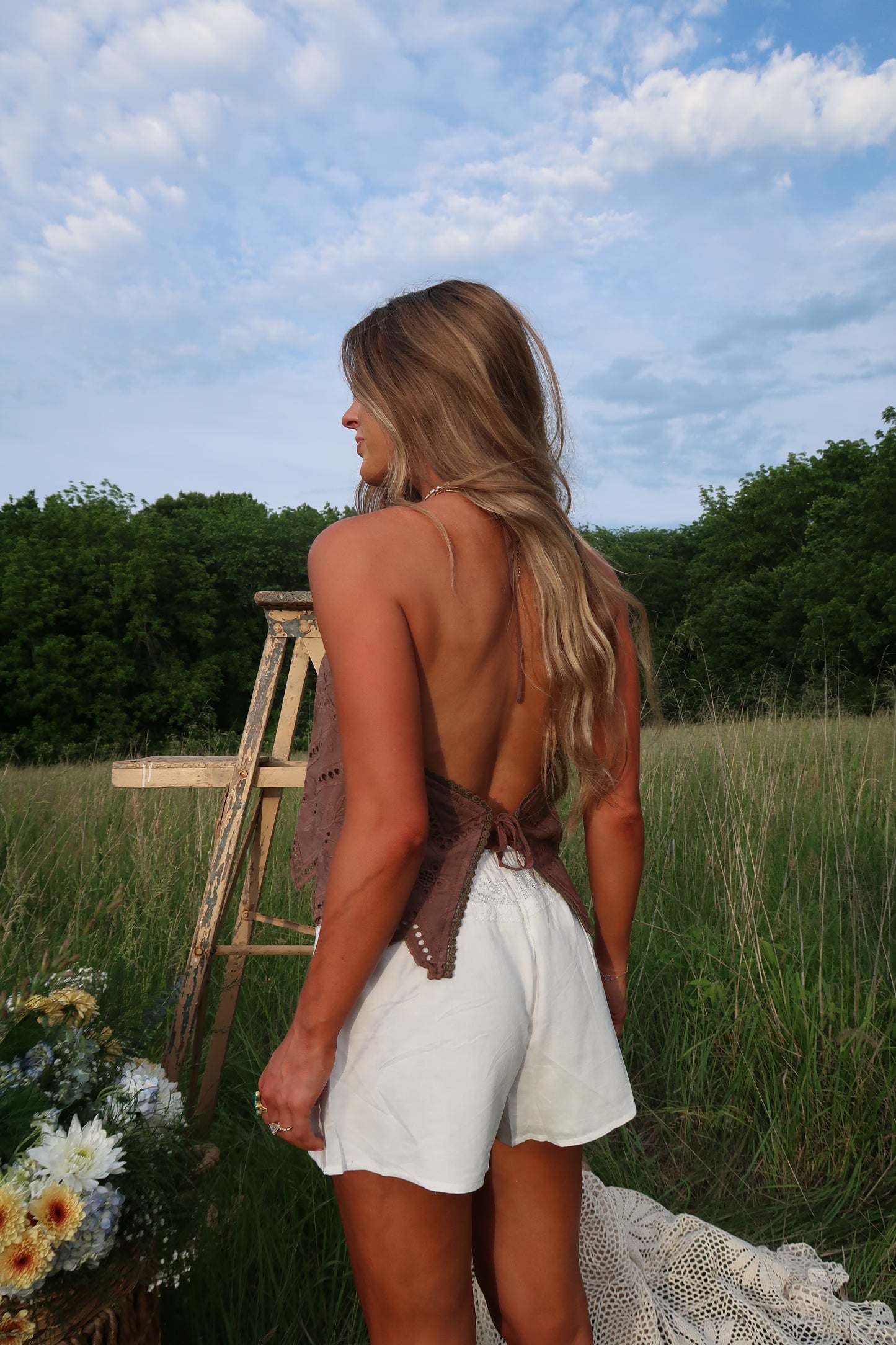 Meadow Flower Embroidered Shorts