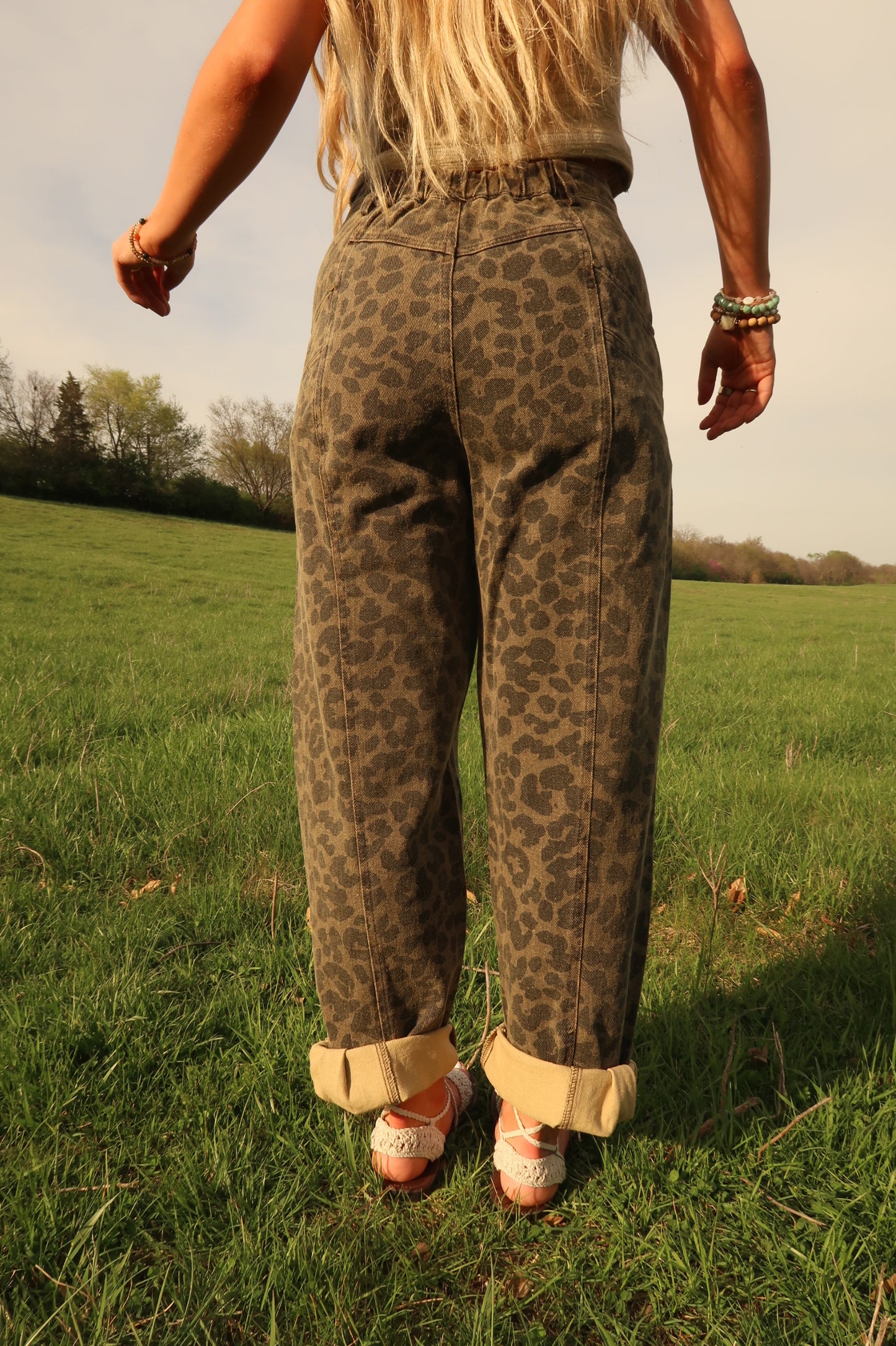 Wild in Love leopard Barrel Jeans