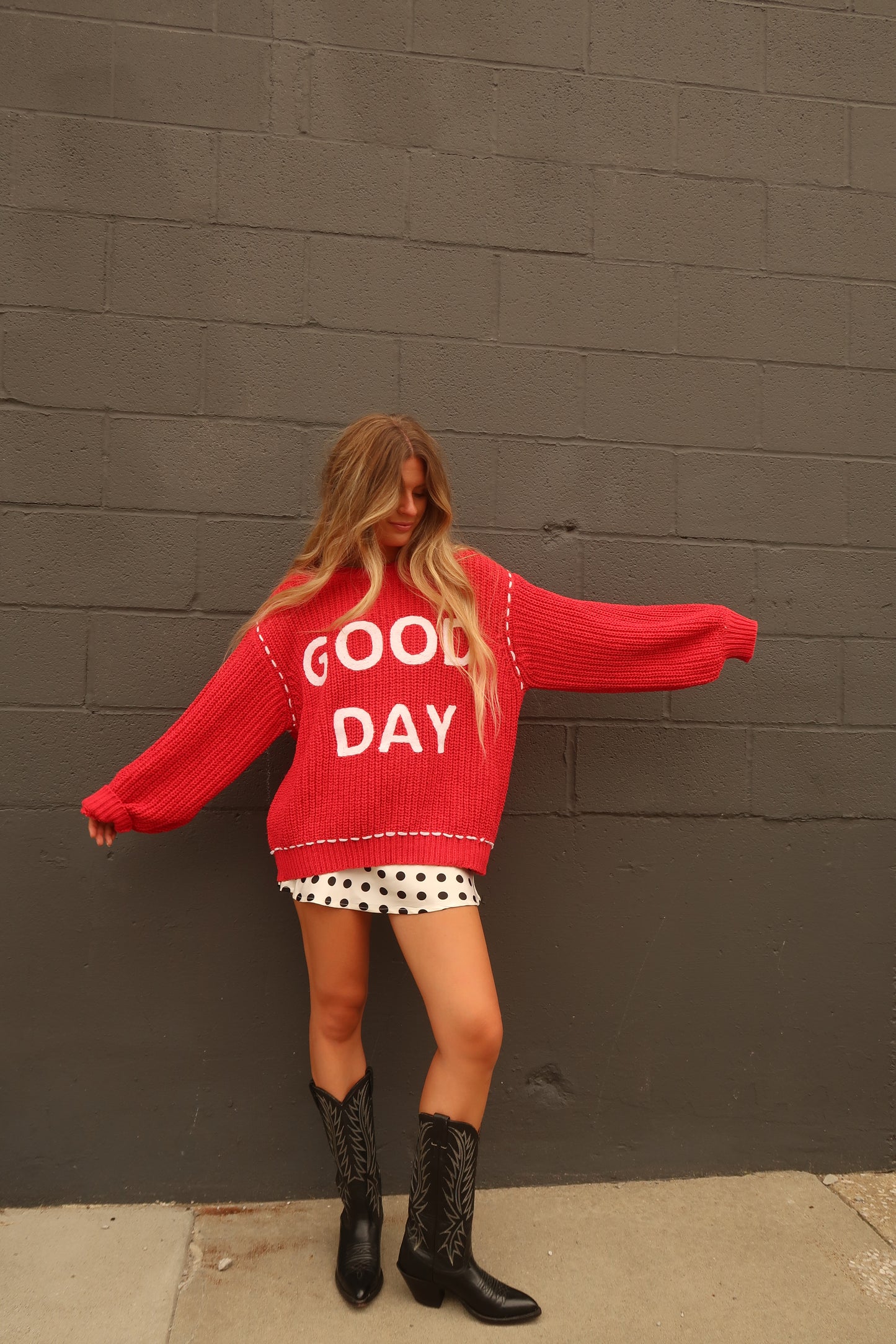 Good Day Red Sweater