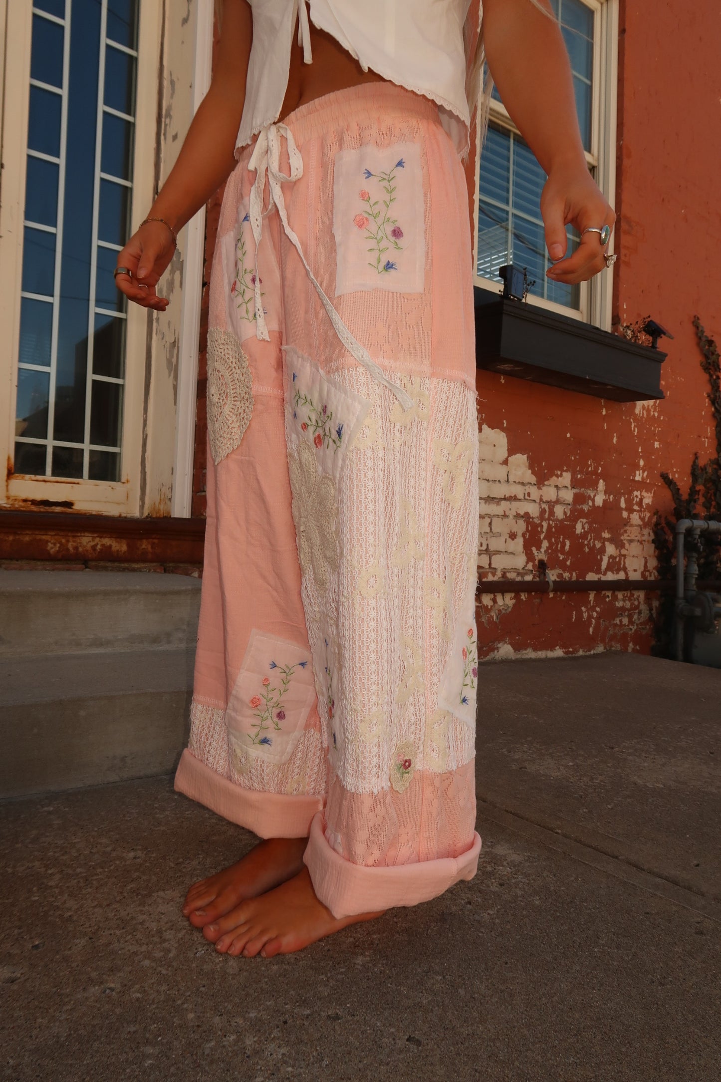 Peach Petal Patchwork Pant
