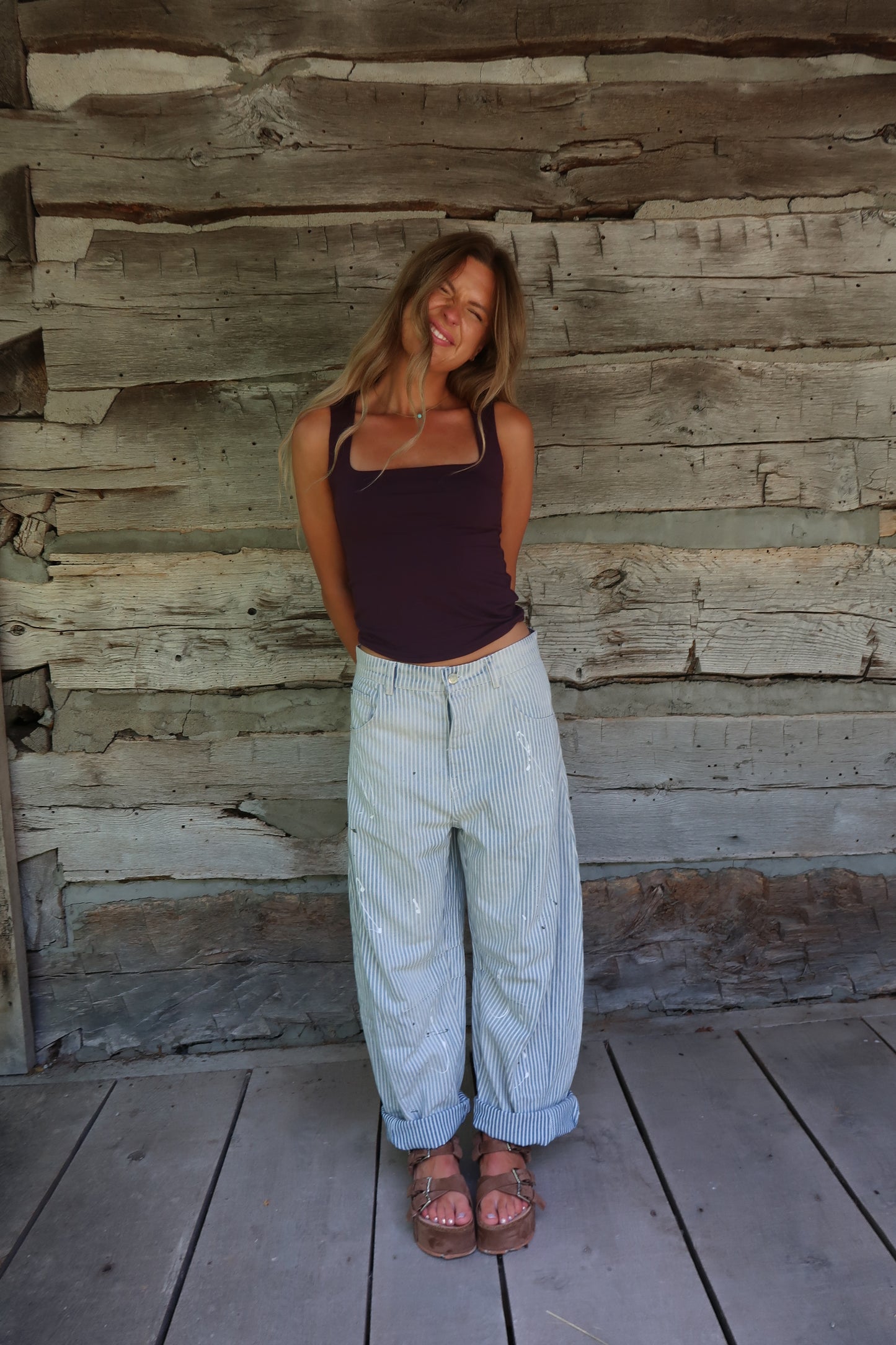 Coastal Painted Barrel Jeans