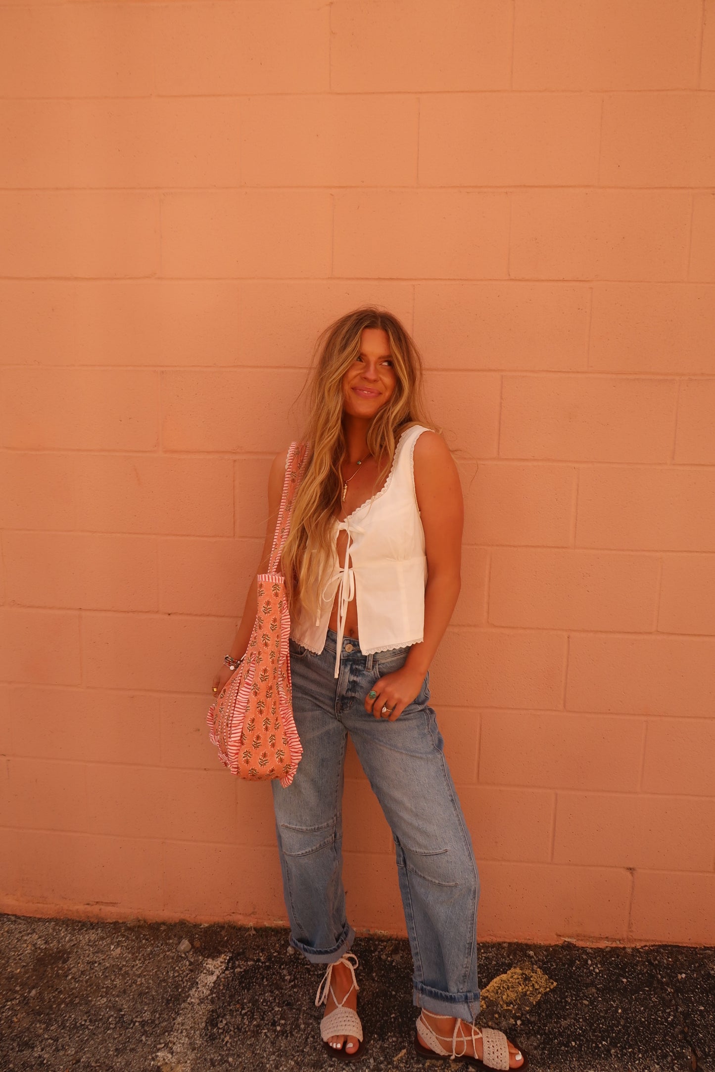 Georgia Ruffle Quilted Tote Bag