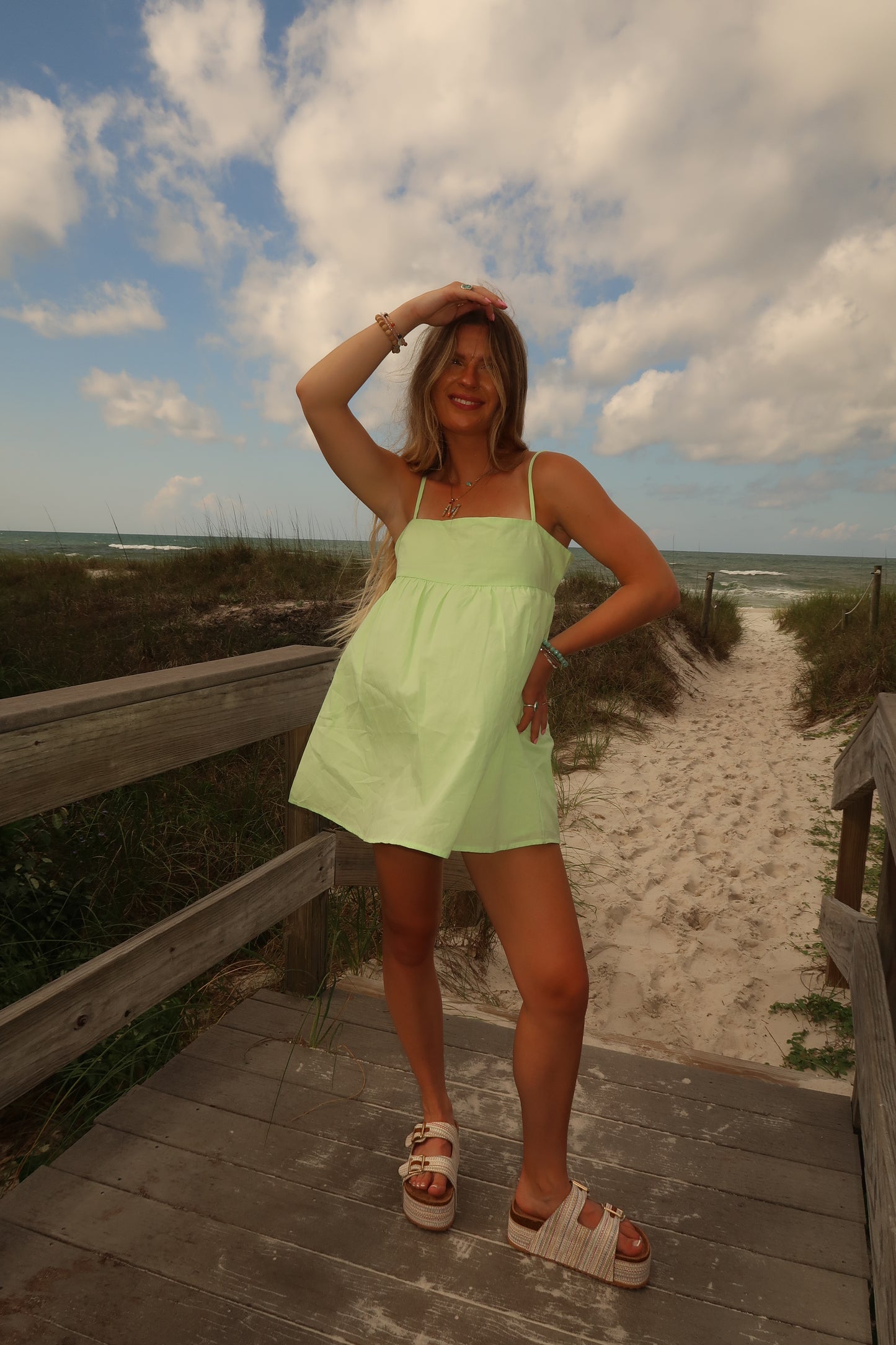 Pistachio Pop Babydoll Romper