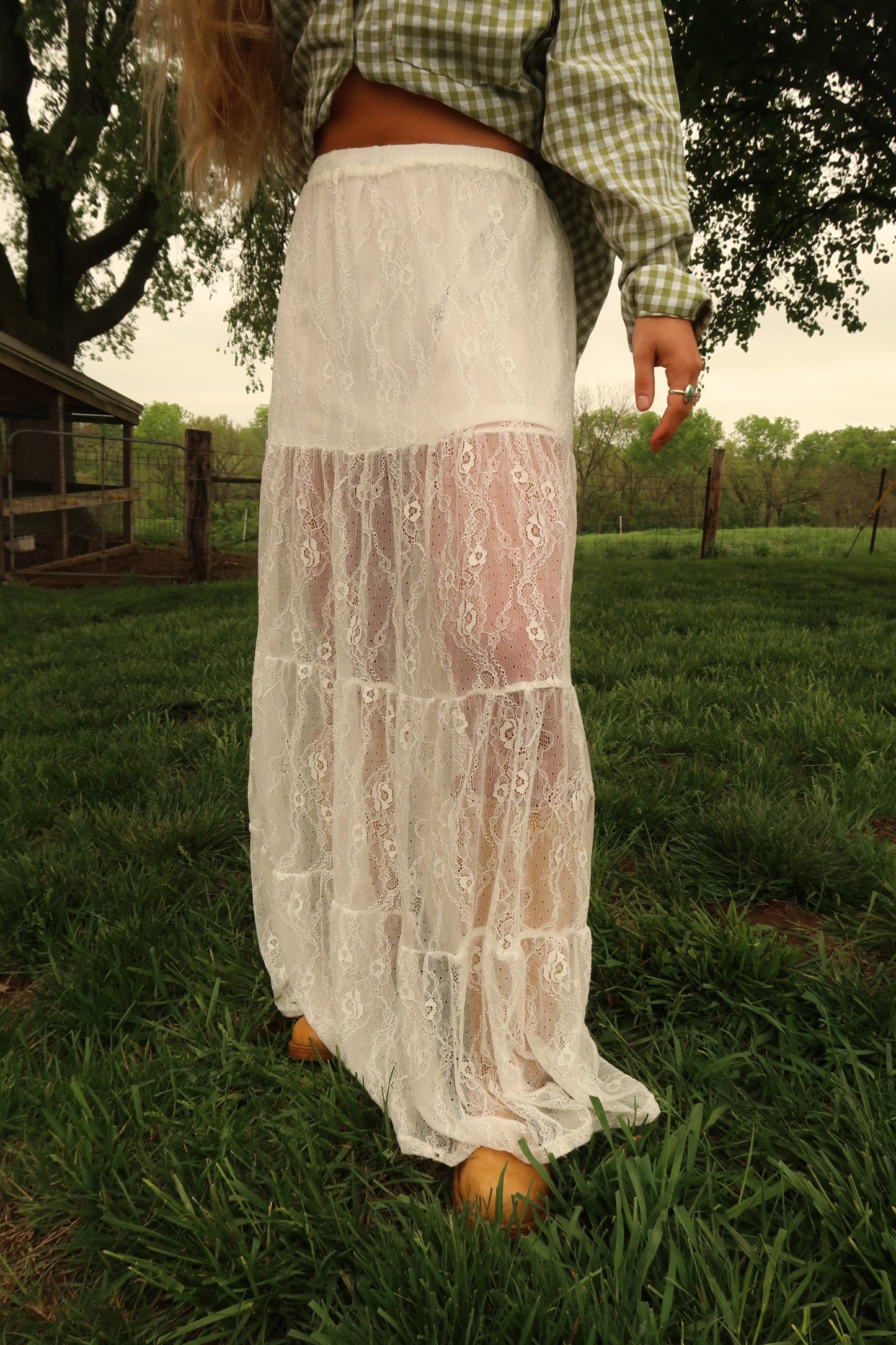 spring fling lace maxi skirt