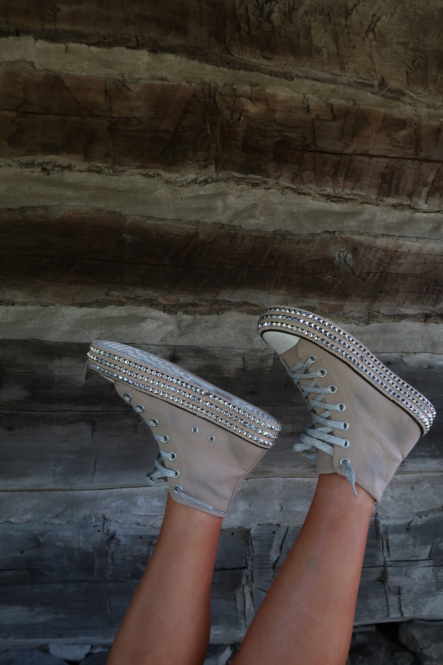 Khaki Studded High Top