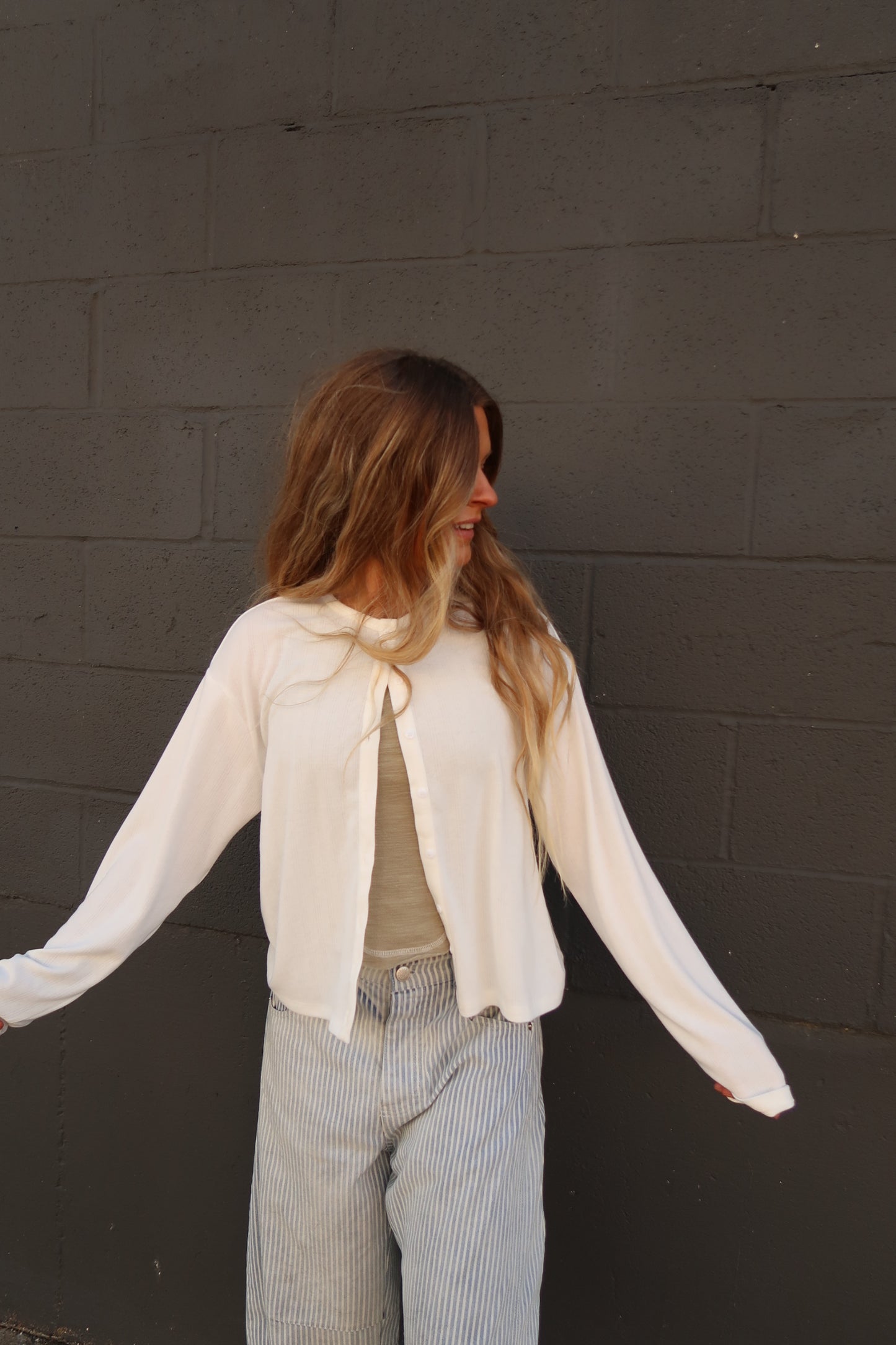Dove Button Front Cardi