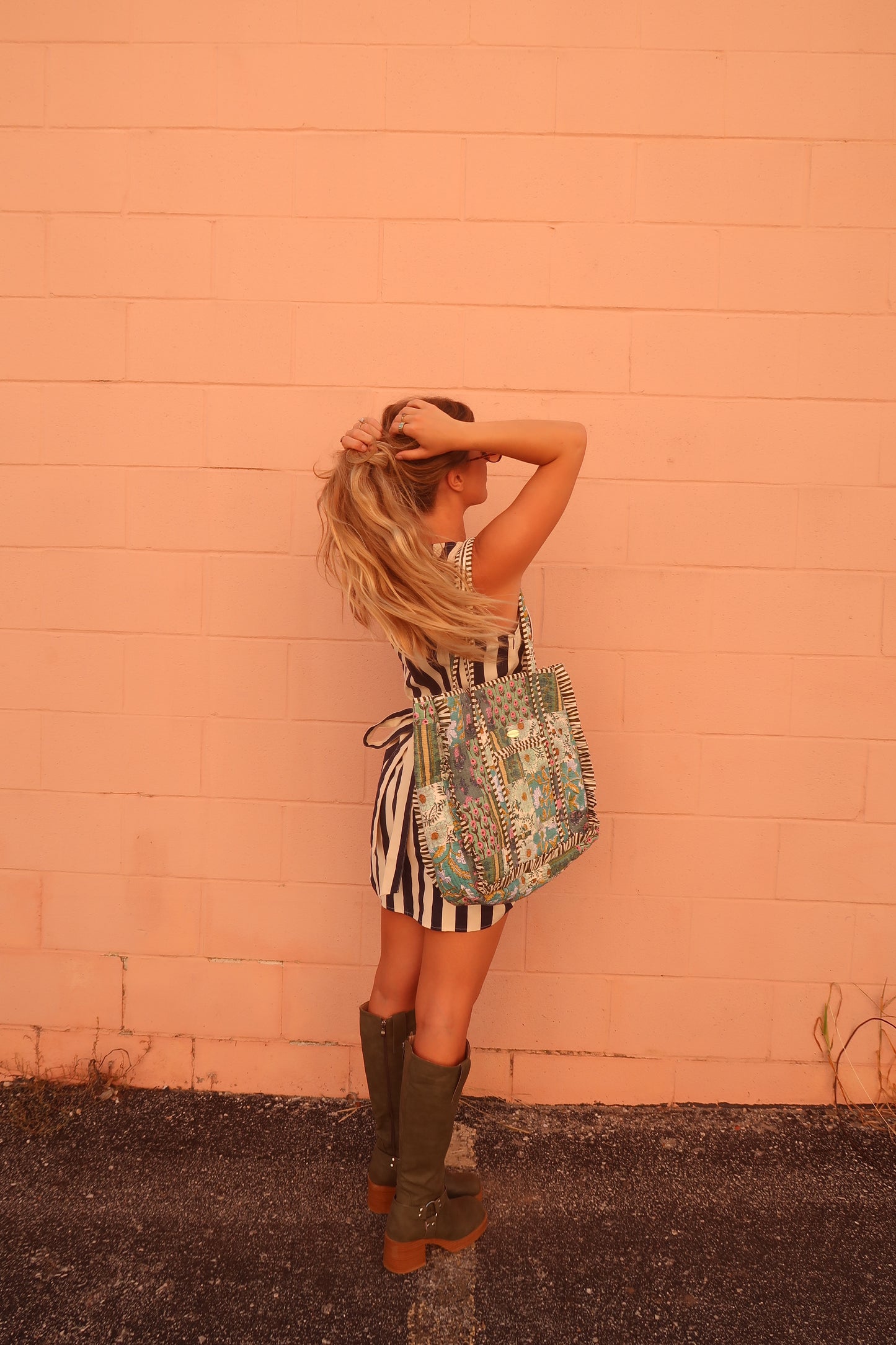 Josi Ruffle Quilted Tote Bag