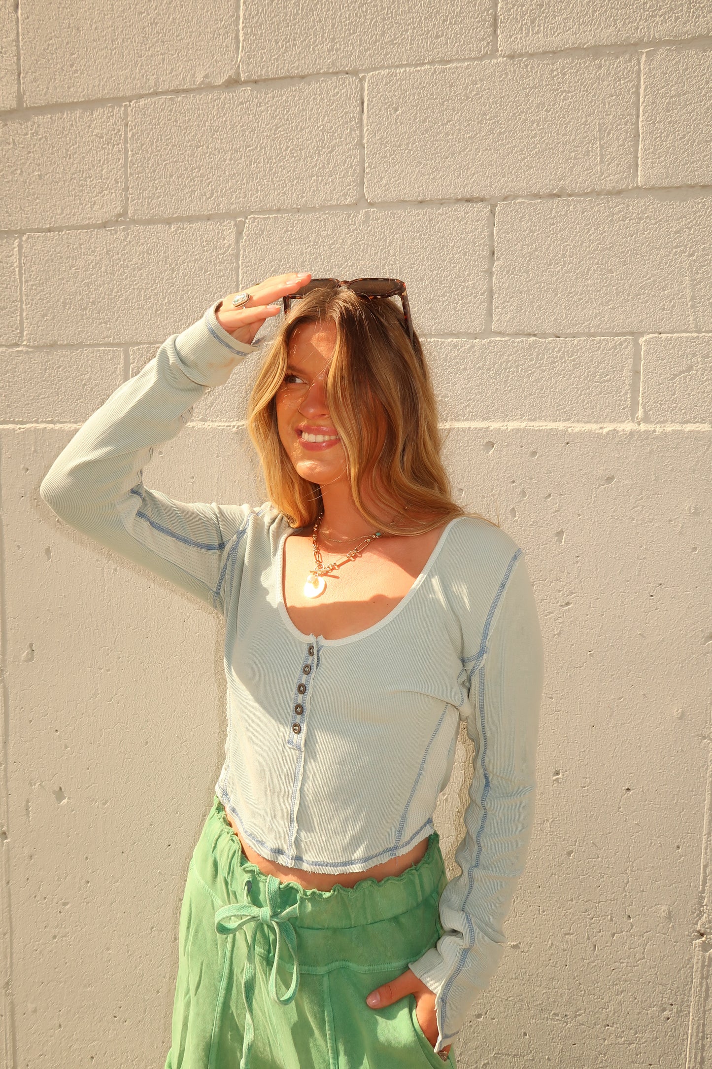 Blue Moon Crop Long Sleeve
