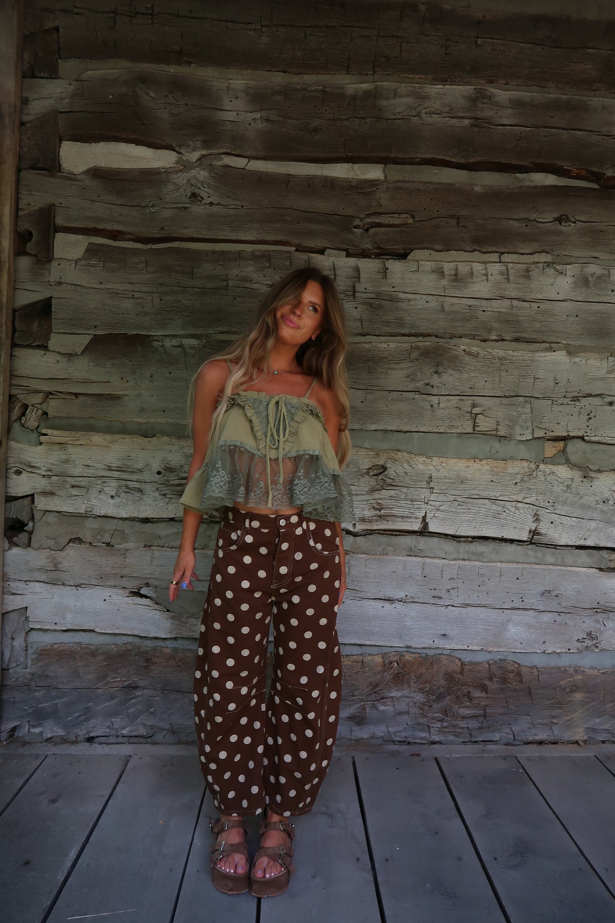 Coco Dot Barrel Jean