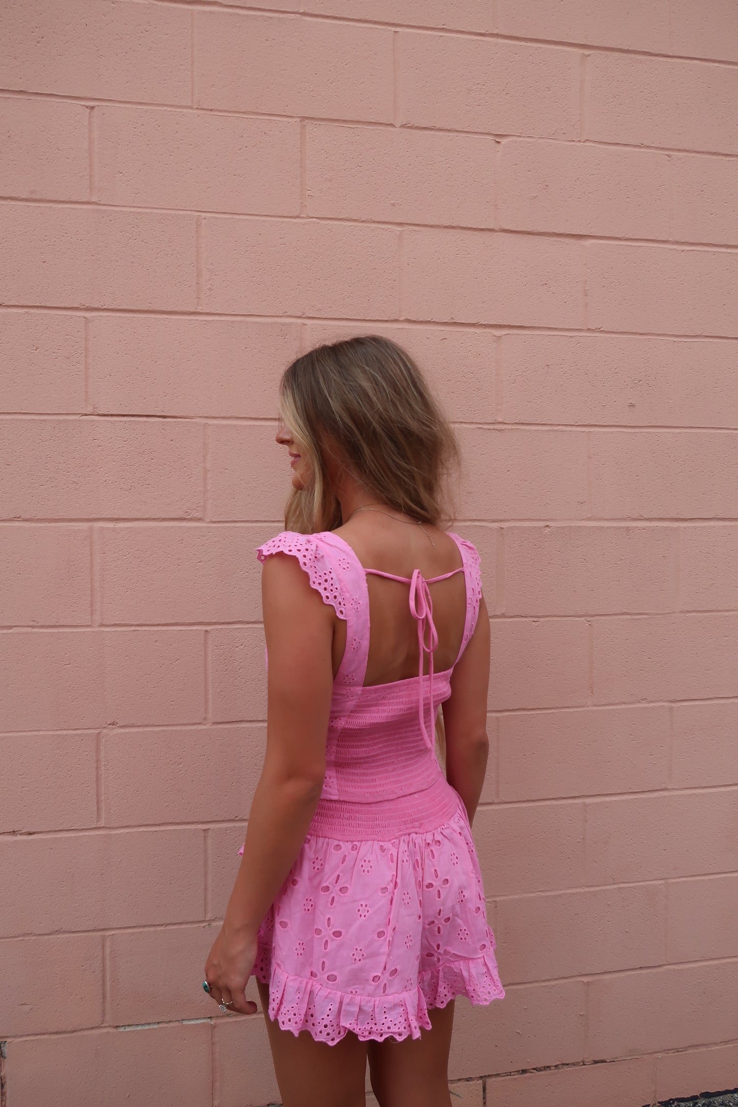 Barbie Eyelet Ruffle Top