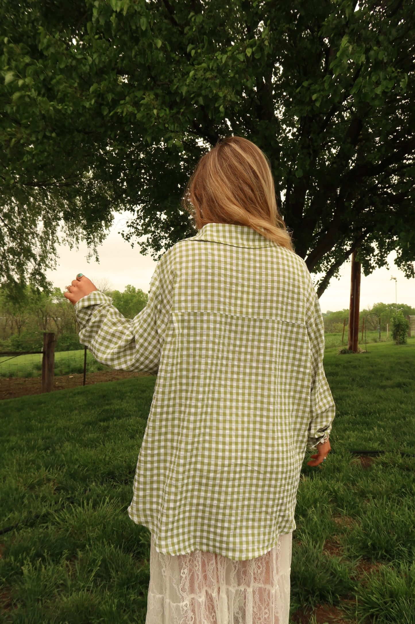 Grass is greener Gingham Flannel
