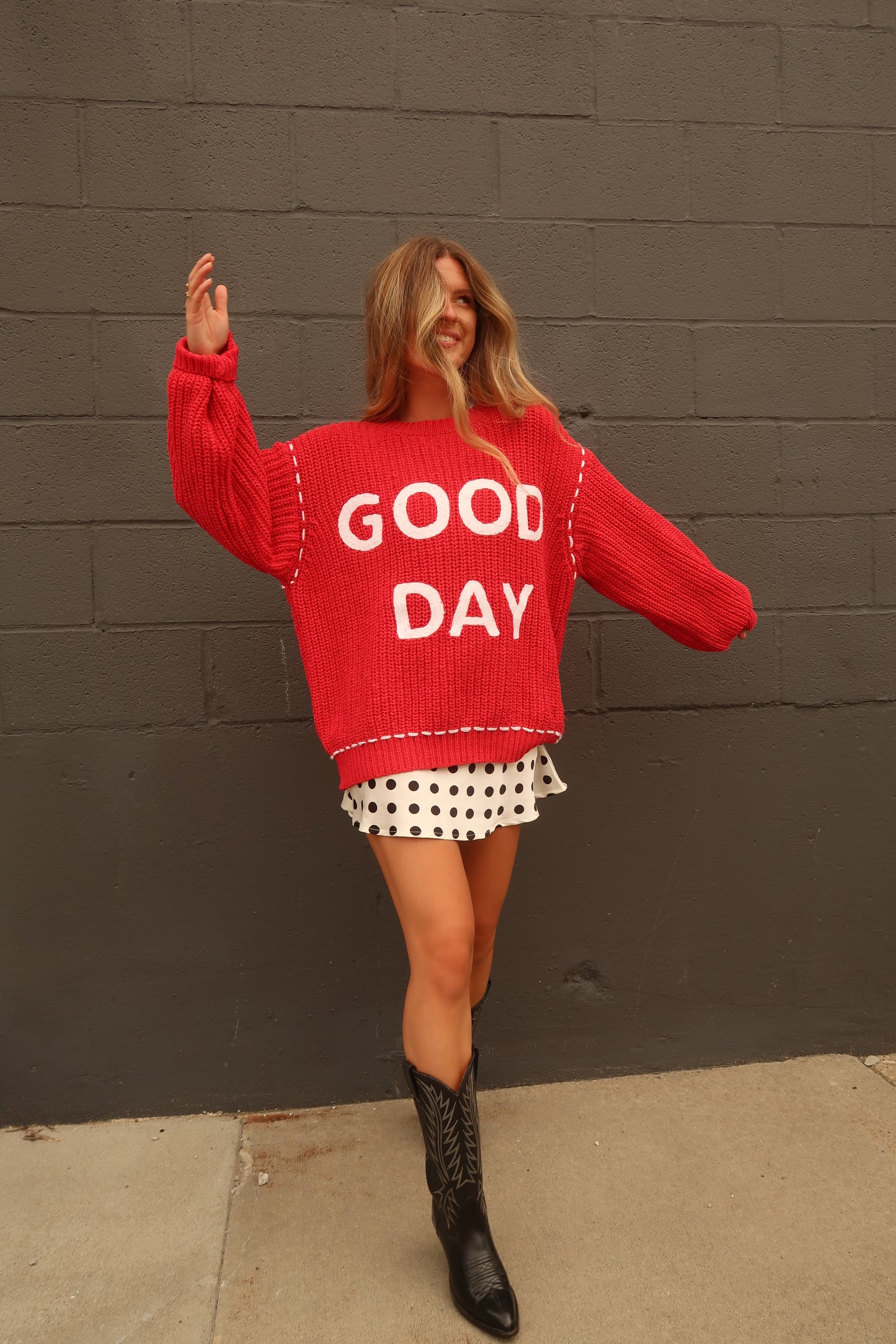 Good Day Red Sweater